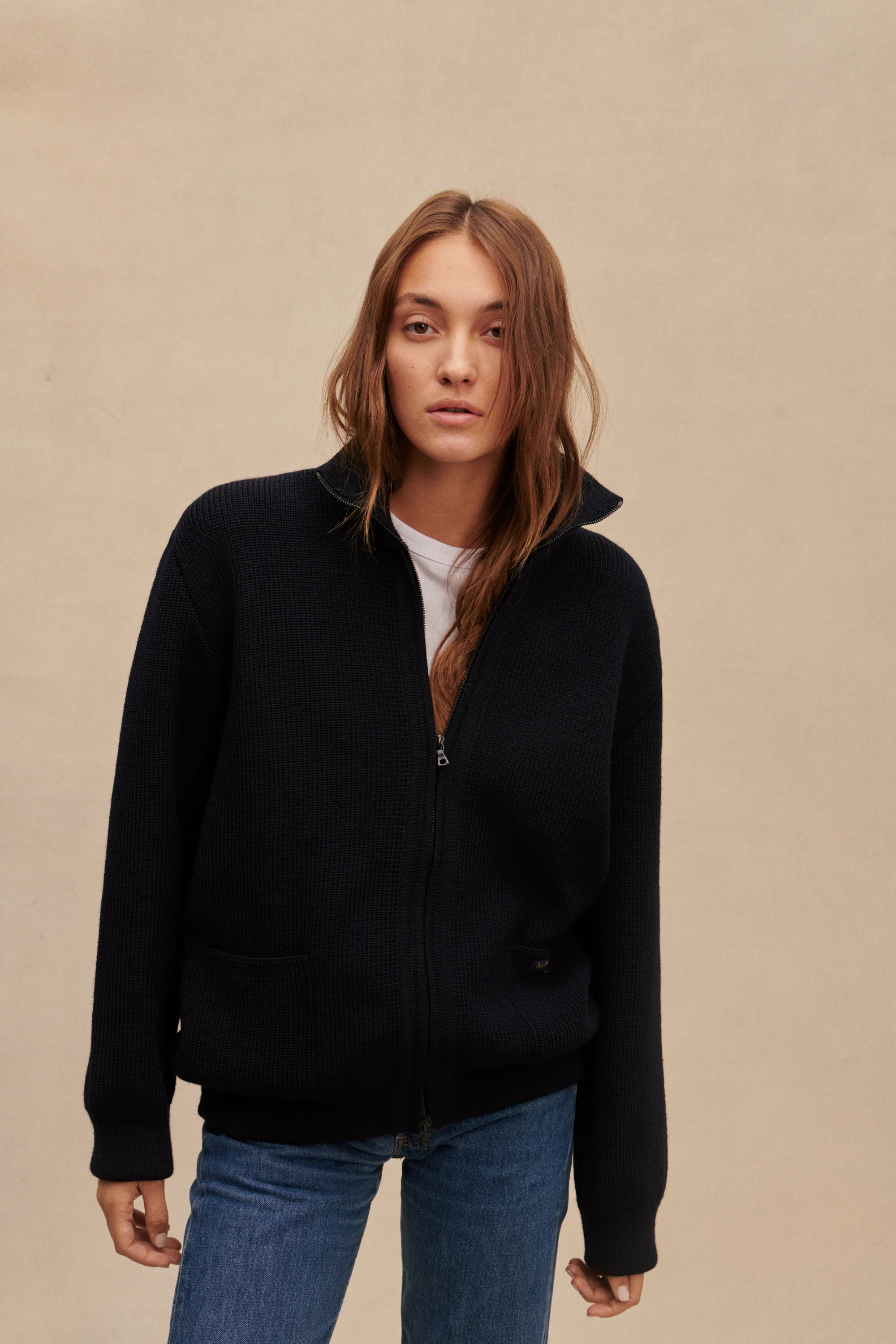 Blouson bleu marine pour femme - Image 4