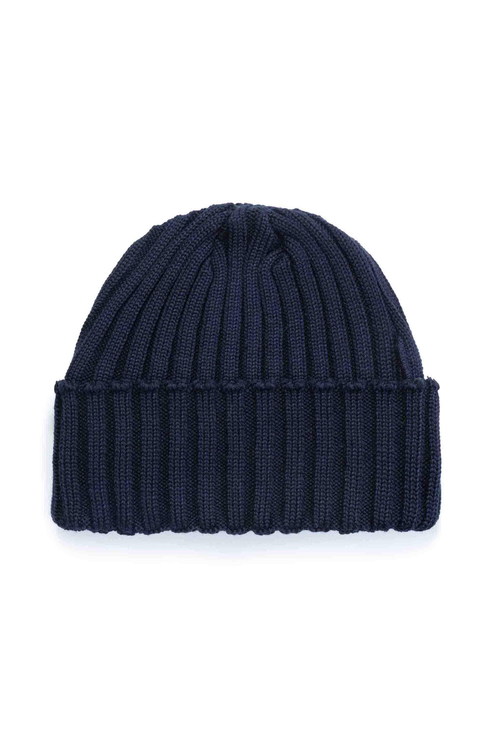 Bonnet à côtes bleu encre 100% laine mérinos - Image 5