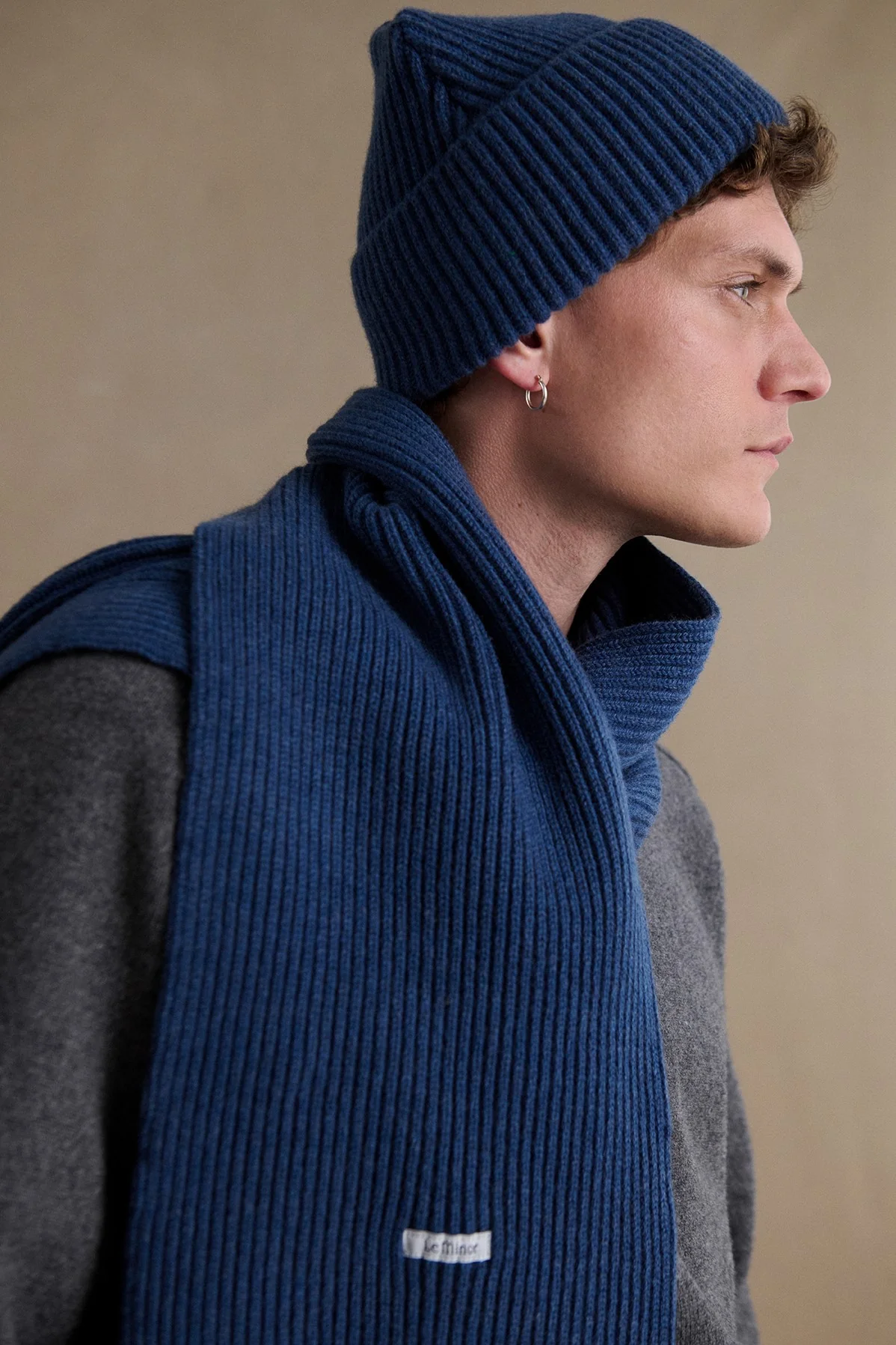 Bonnet extra doux mixte bleu denim - Image 3