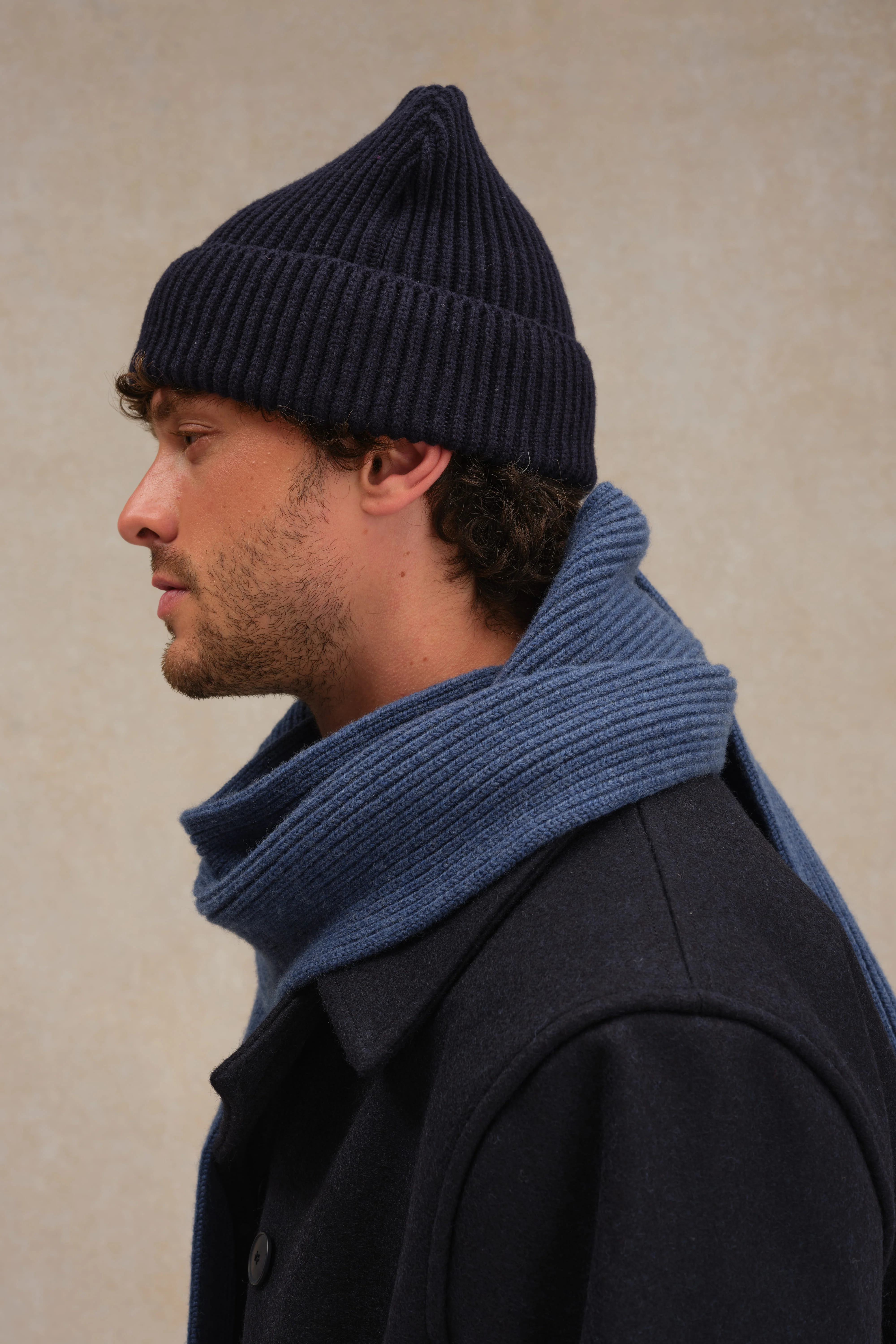 Bonnet extra doux mixte bleu marine - Image 3