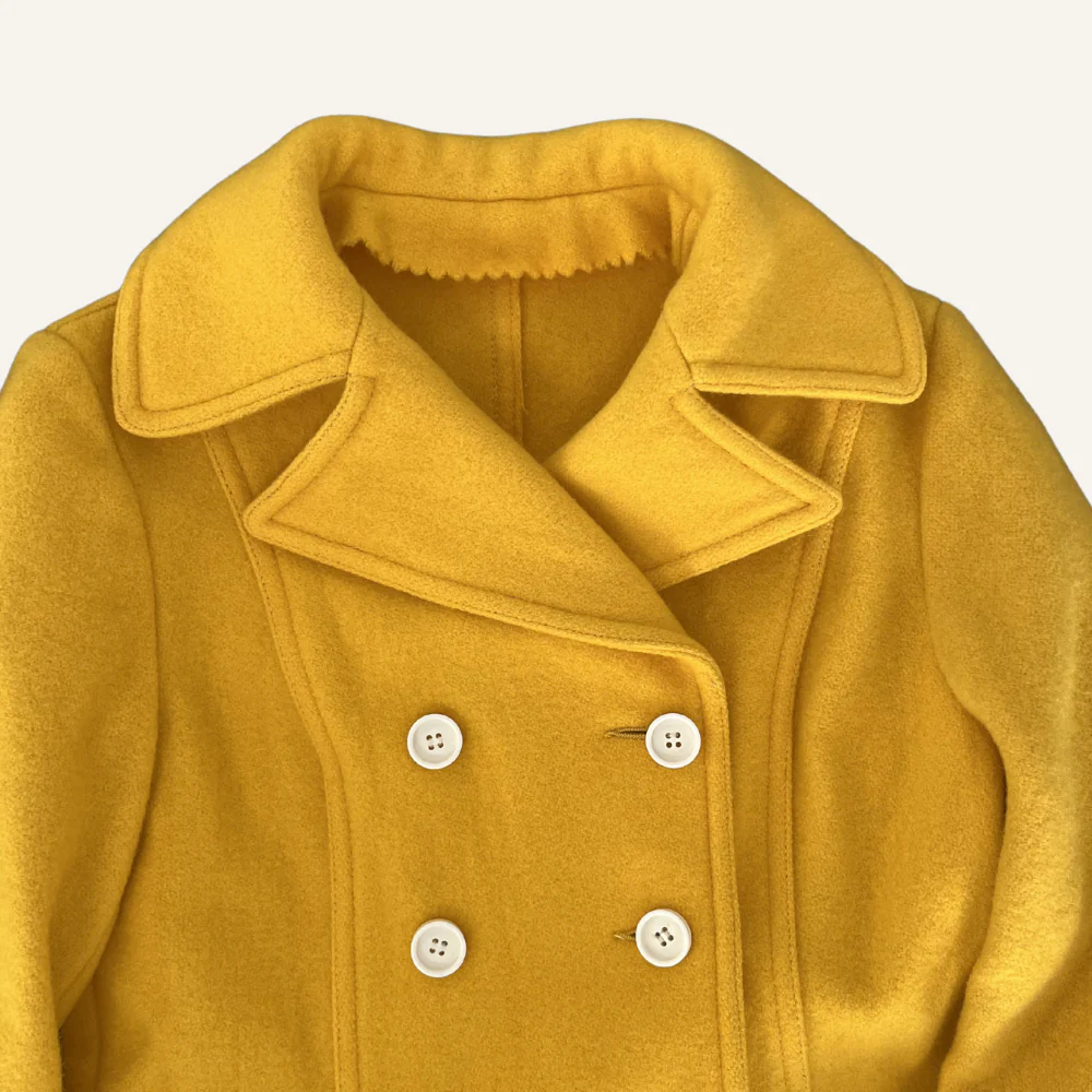 Caban jaune en drap de laine - Seconde main - Image 3