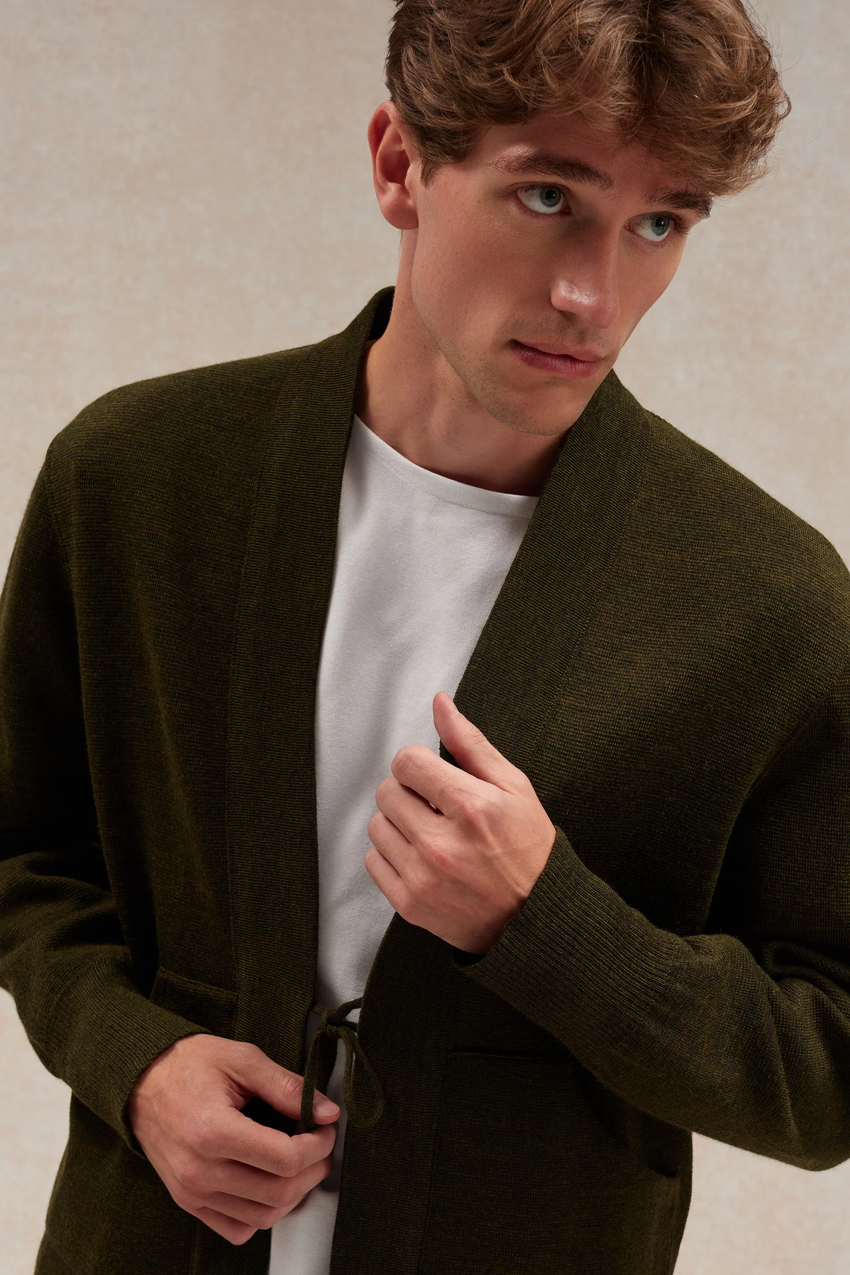 Veste Noragi vert olive en maille milano - Le Minor x Flâneurs - Image 3