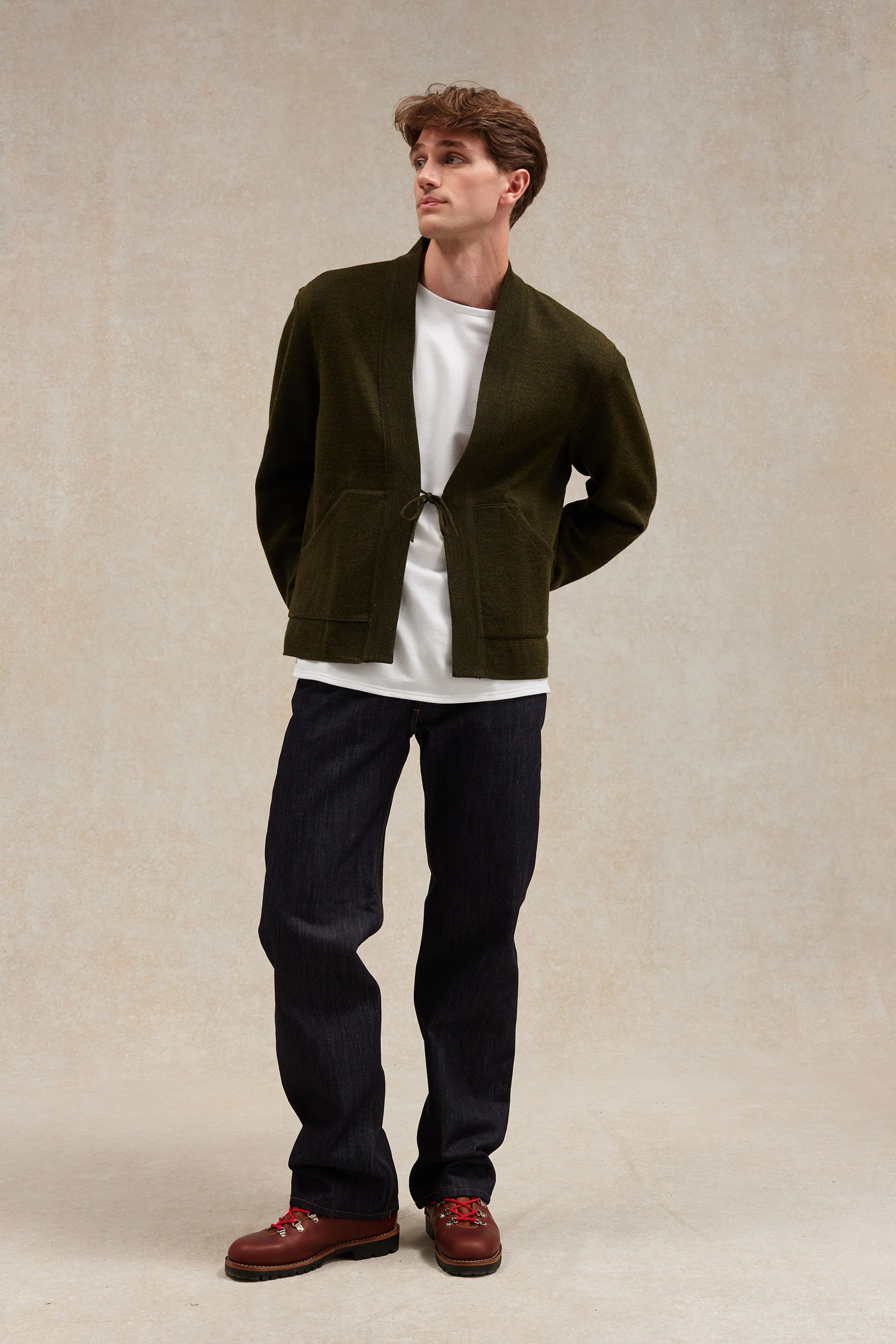 Veste Noragi vert olive en maille milano - Le Minor x Flâneurs - Image 4