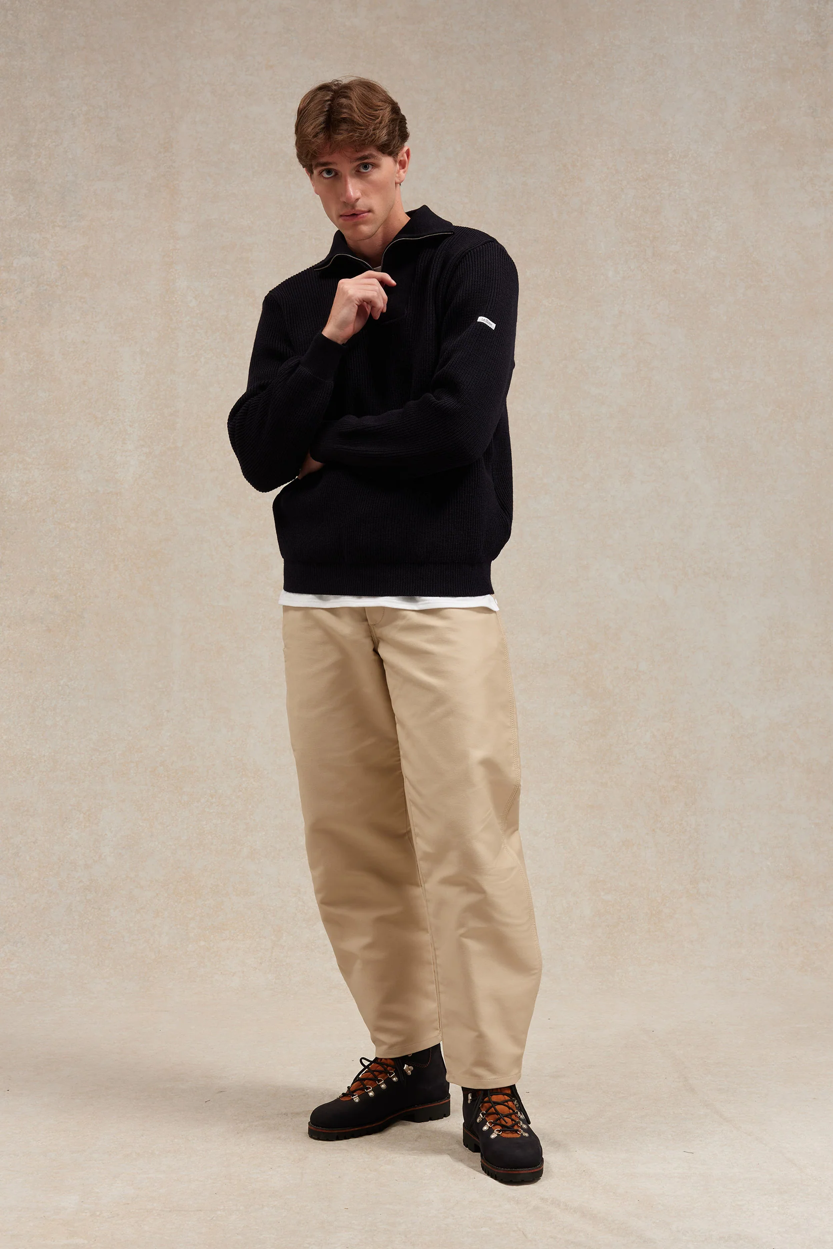 Pull camionneur bleu marine pour homme en laine vierge - Image 4