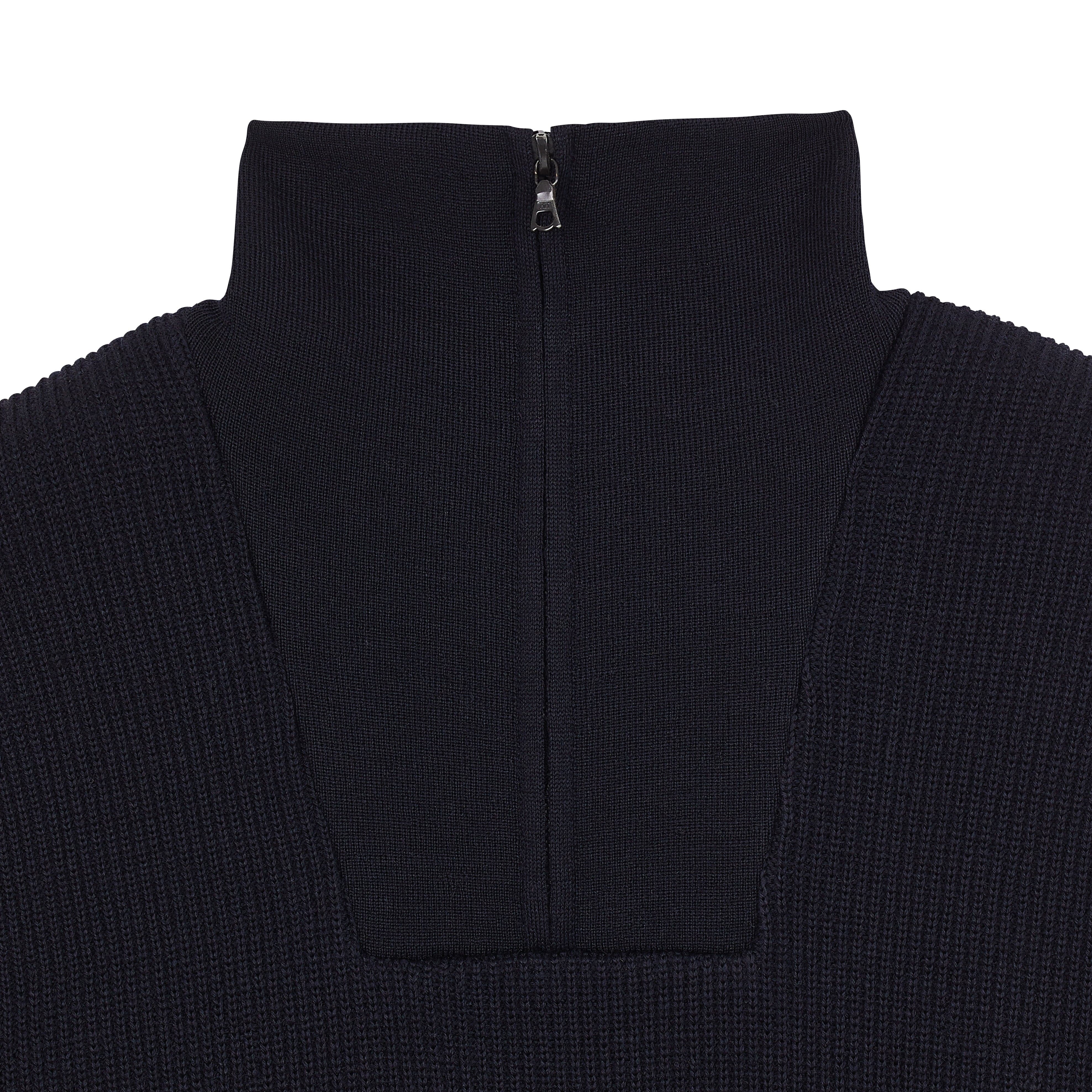 Pull camionneur bleu marine pour homme en laine vierge - Image 6