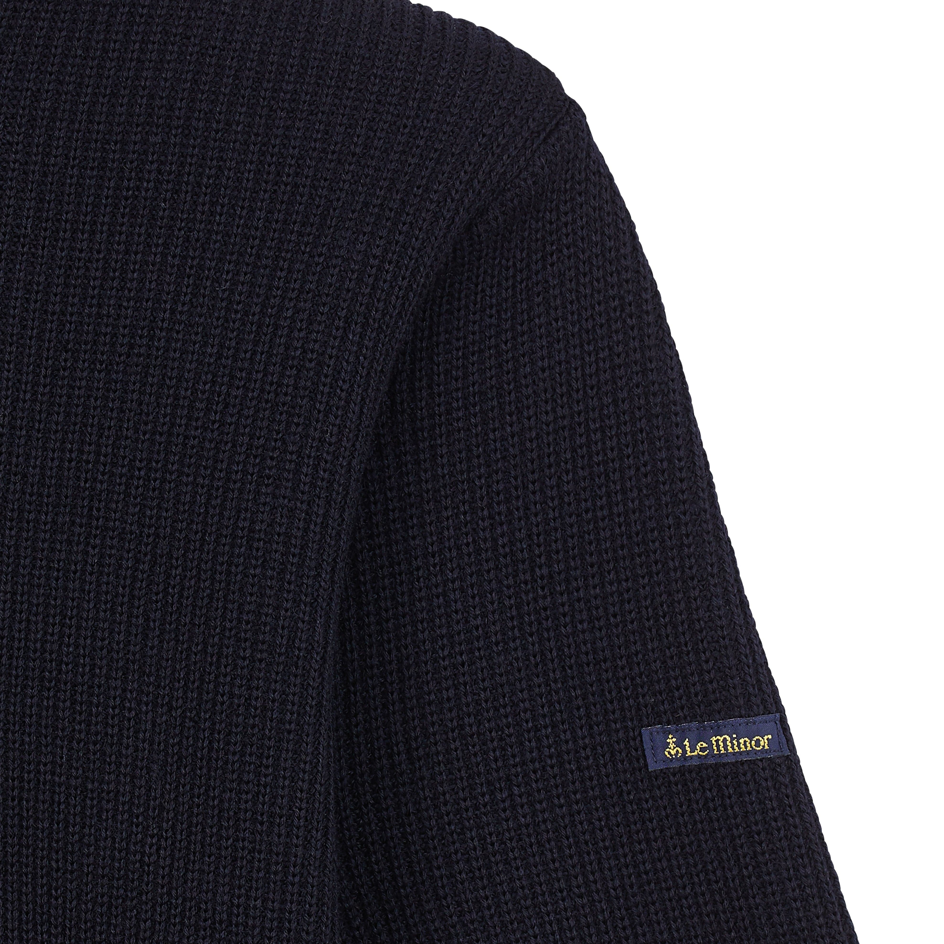 Pull camionneur bleu marine pour homme en laine vierge - Image 7