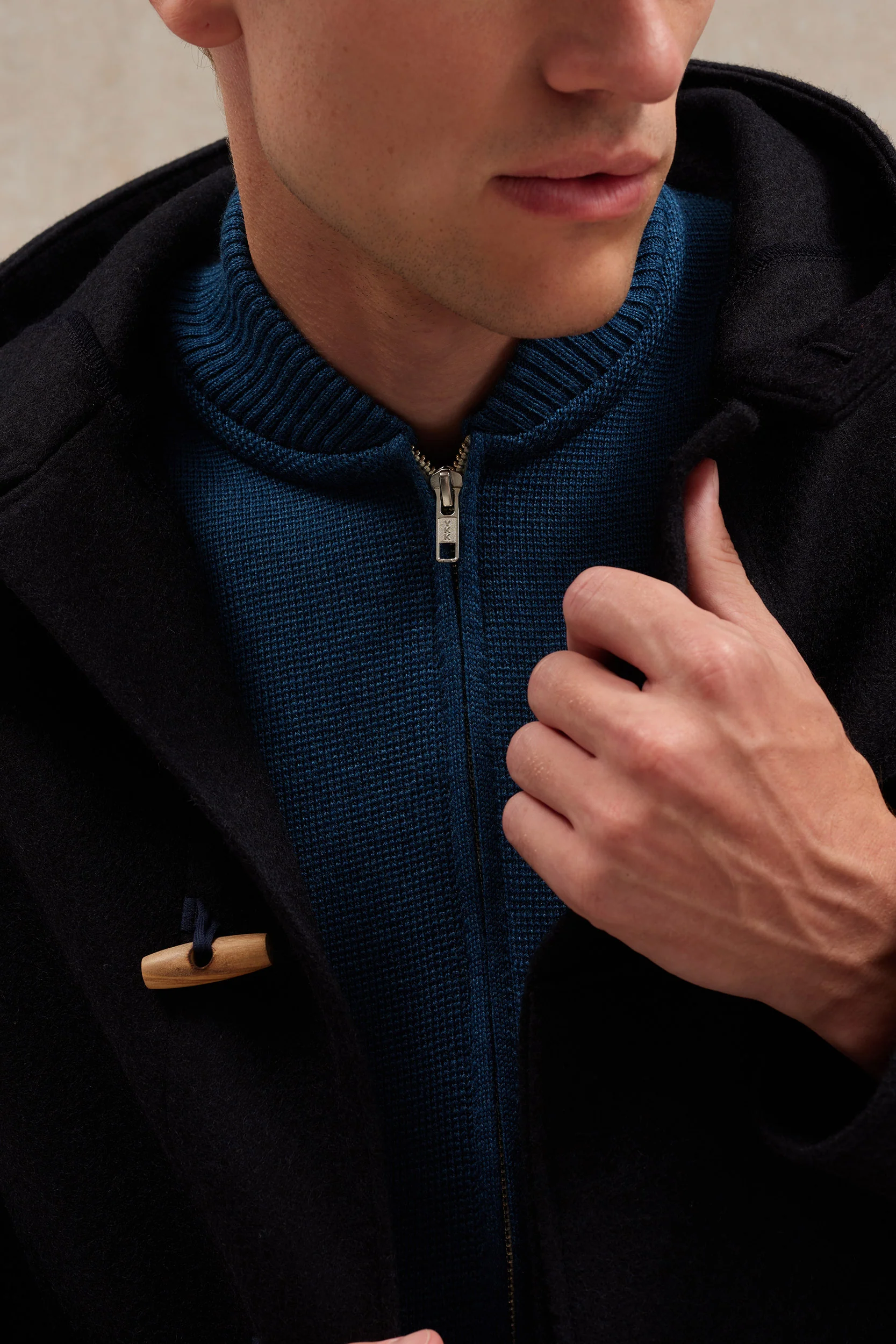 Gilet zippé bleu denim Milano pour homme - Image 3