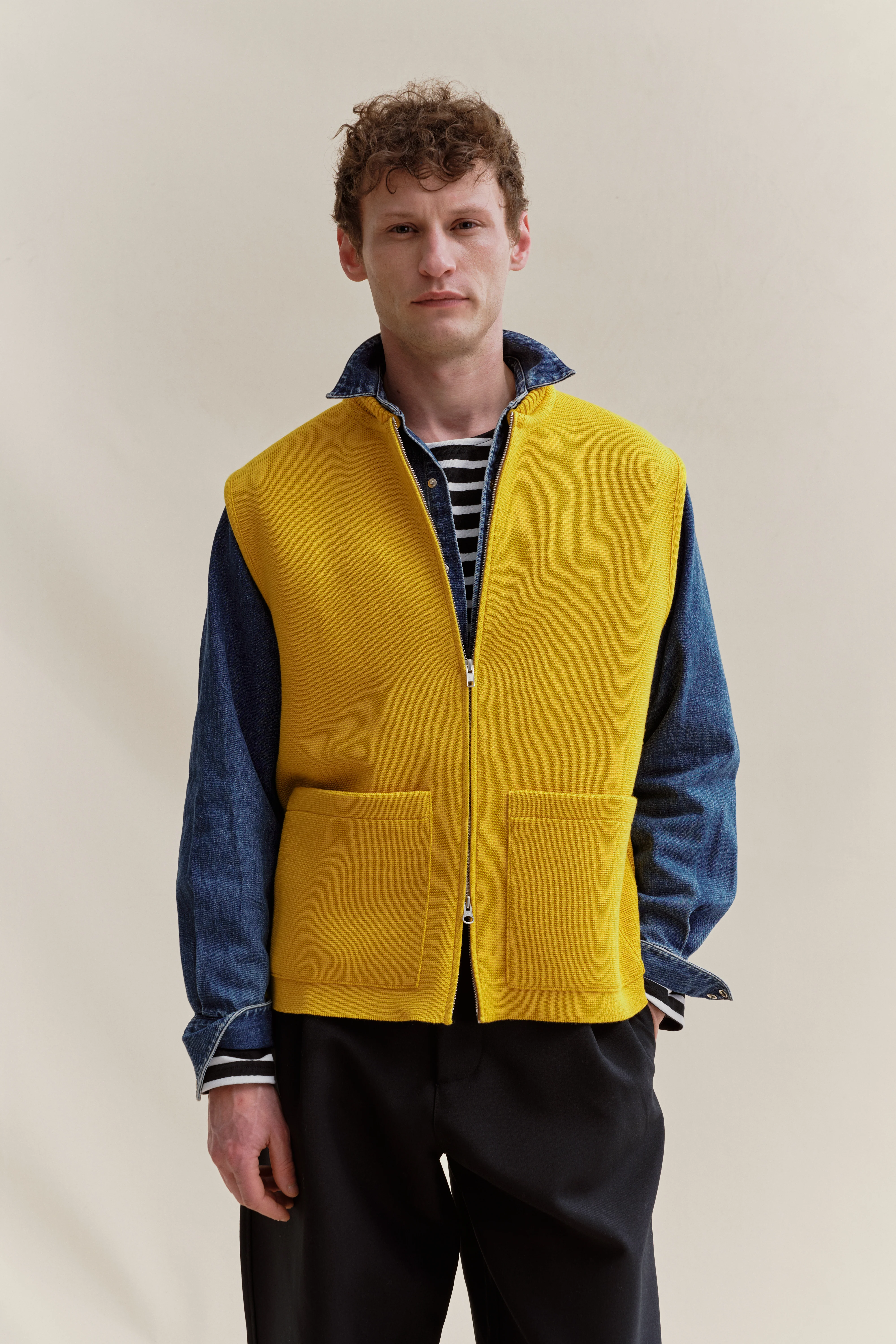 Gilet zippé jaune Milano pour homme - Image 6