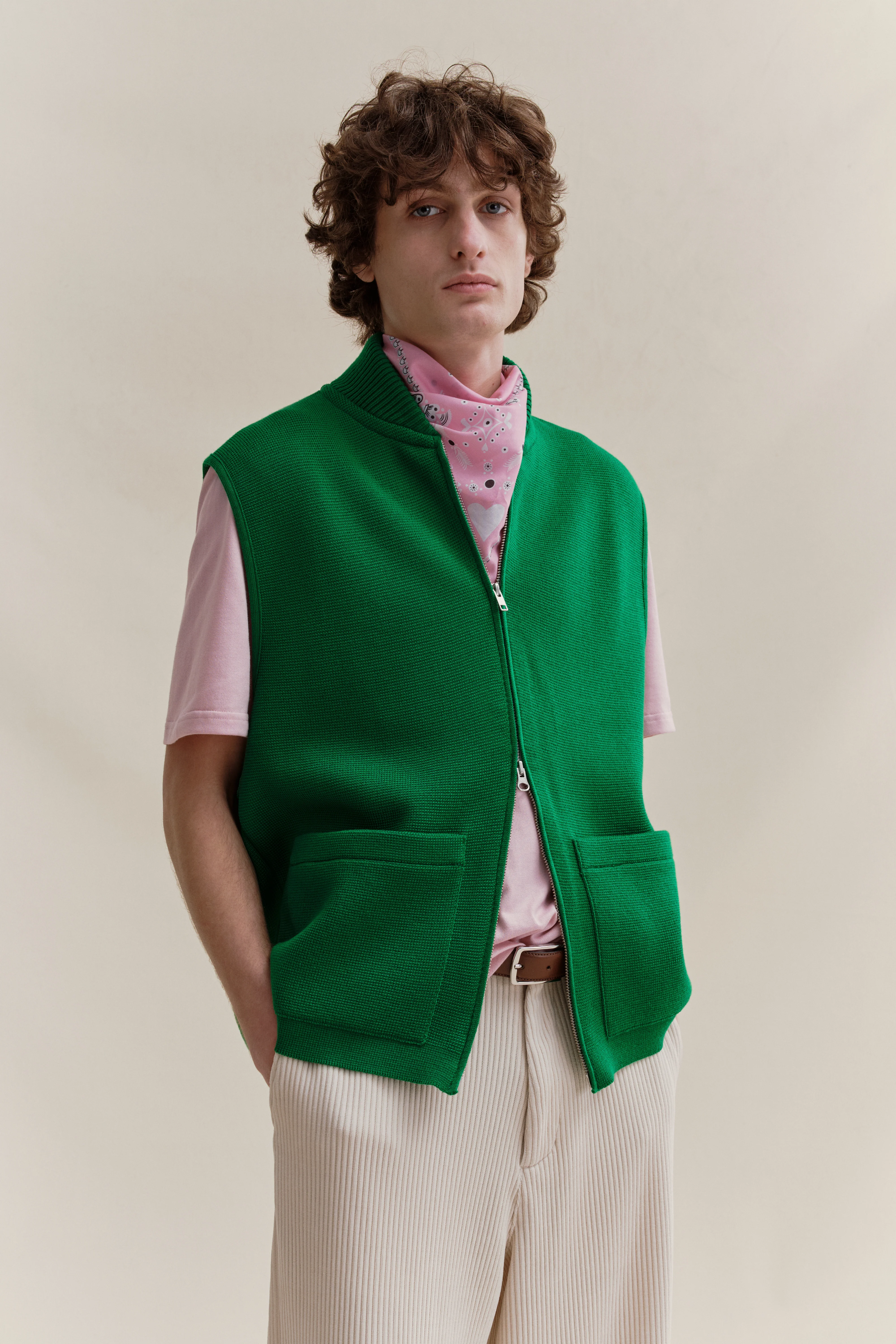 Gilet zippé vert Milano pour homme - Image 5