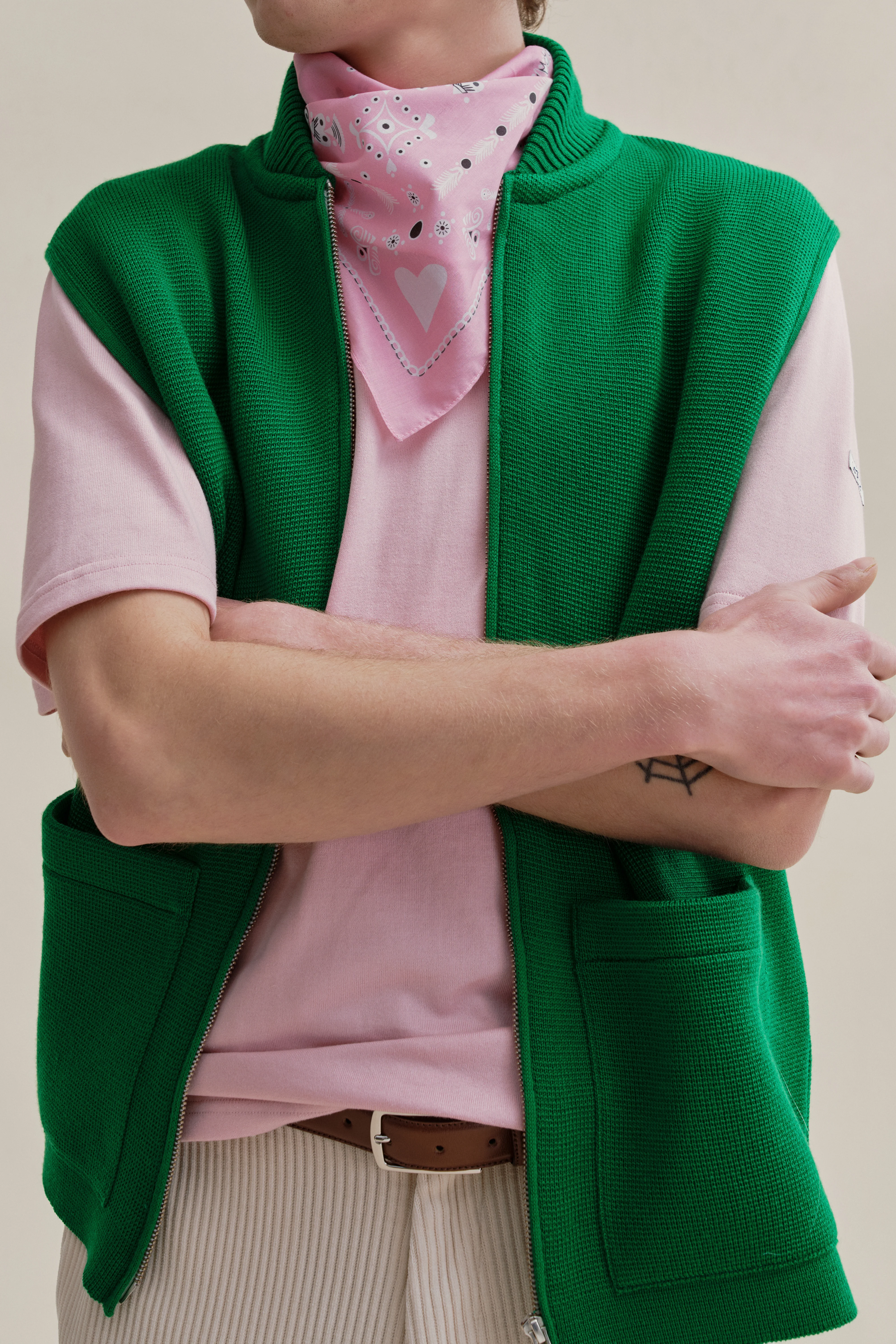 Gilet zippé vert Milano pour homme - Image 6