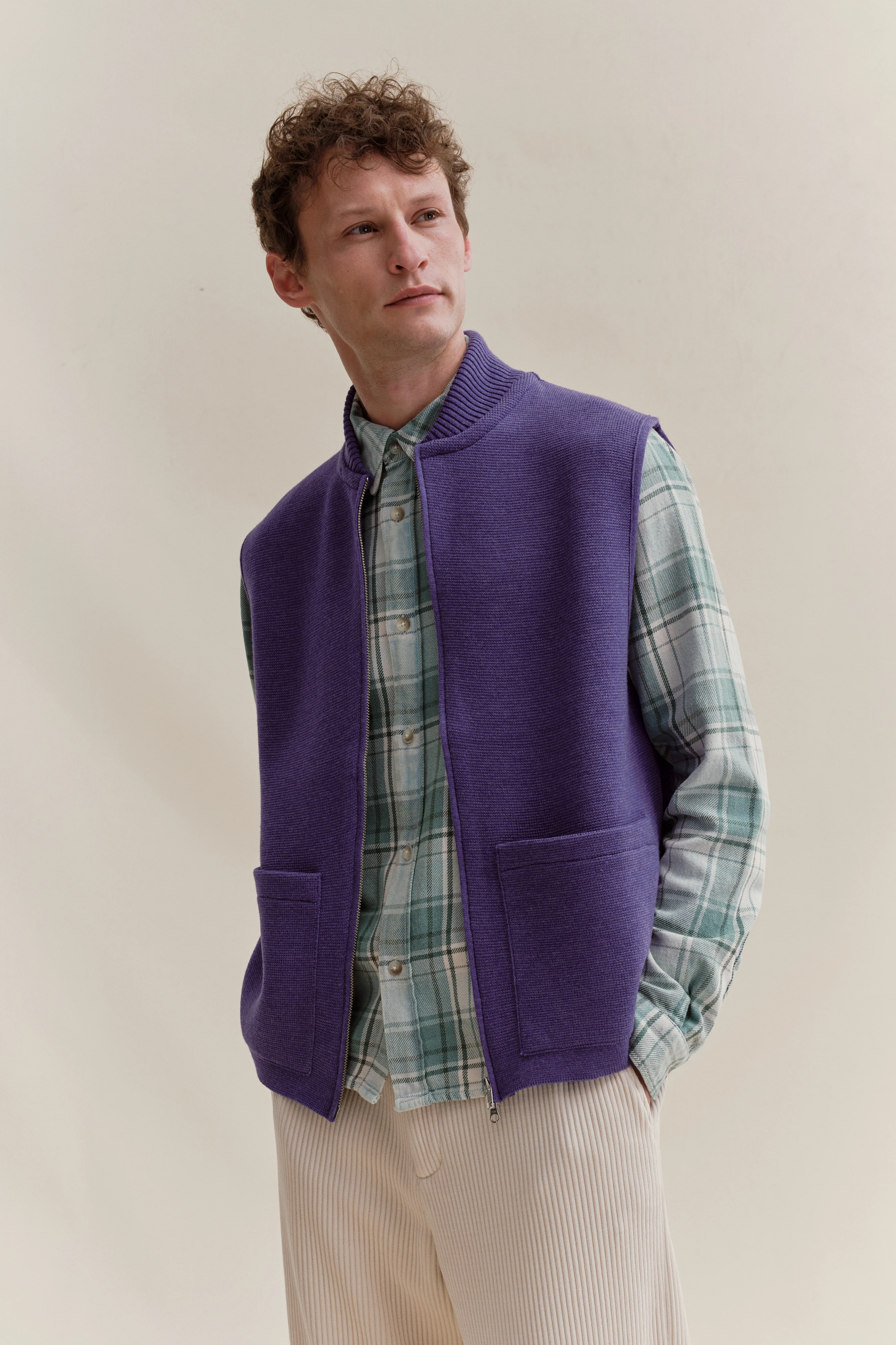 Gilet zippé violet Milano pour homme - Image 4