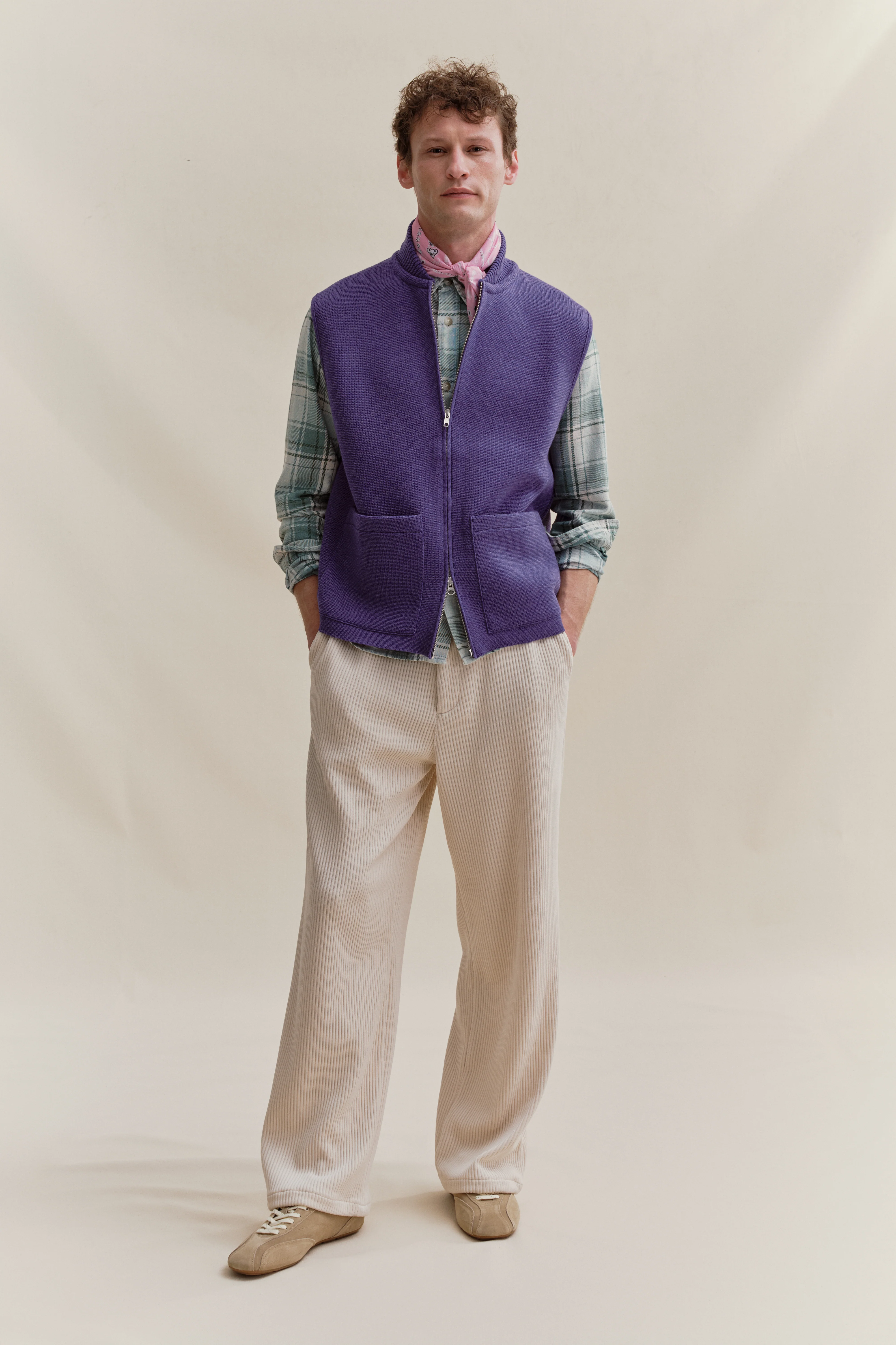 Gilet zippé violet Milano pour homme - Image 6