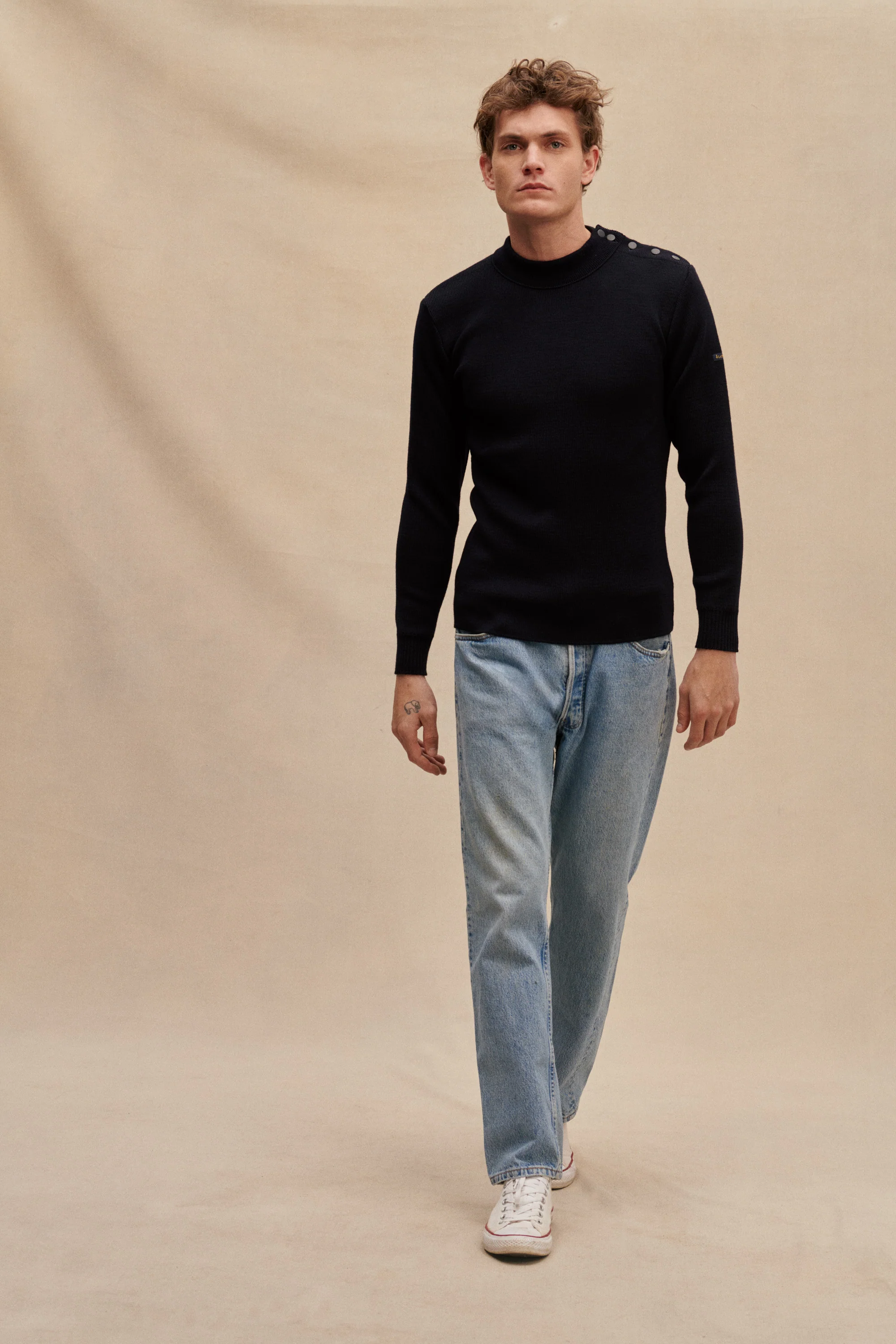 Pull marin bleu marine pour homme - Image 3