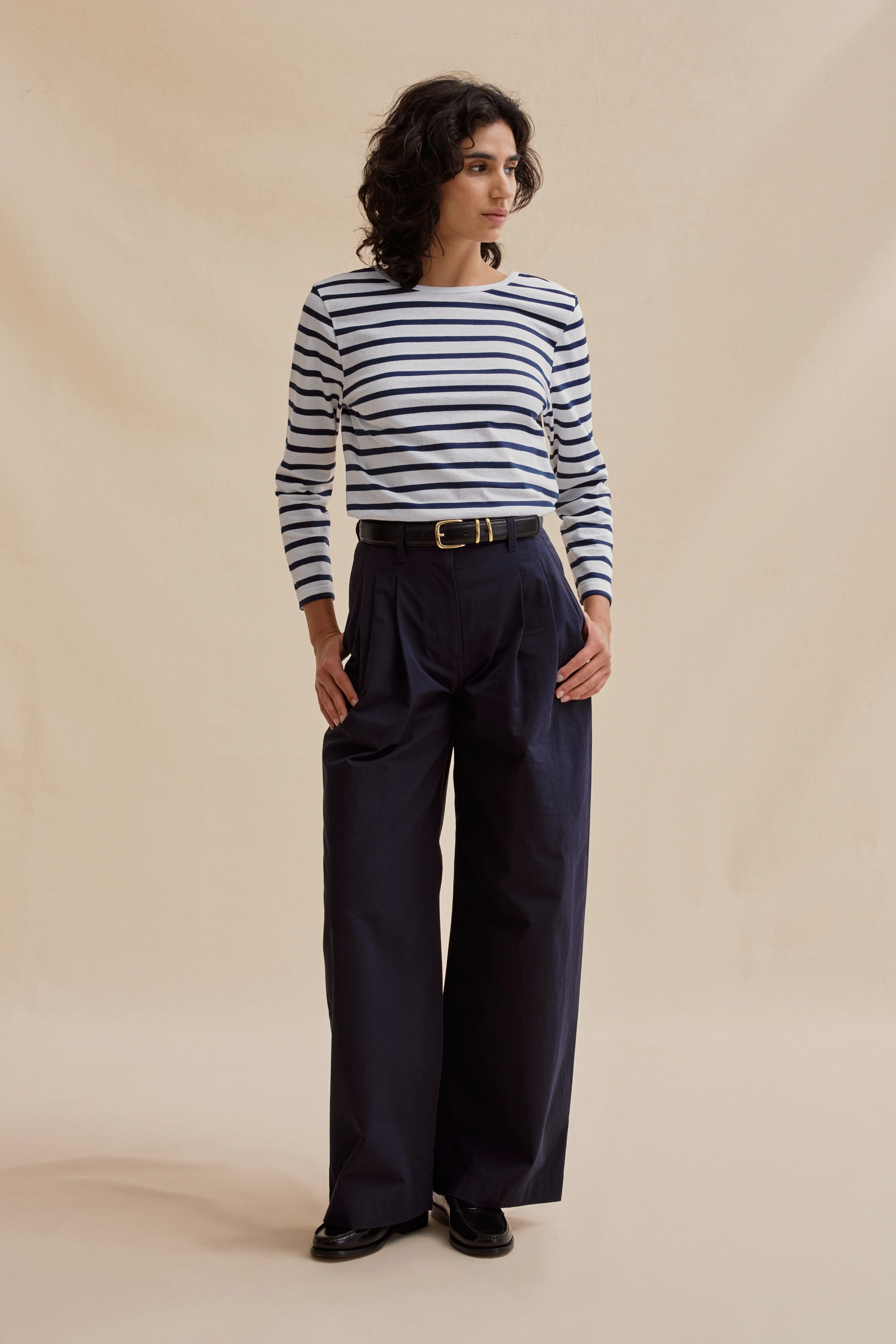 Marinière Berthe blanc et bleu marine pour femme - Image 3