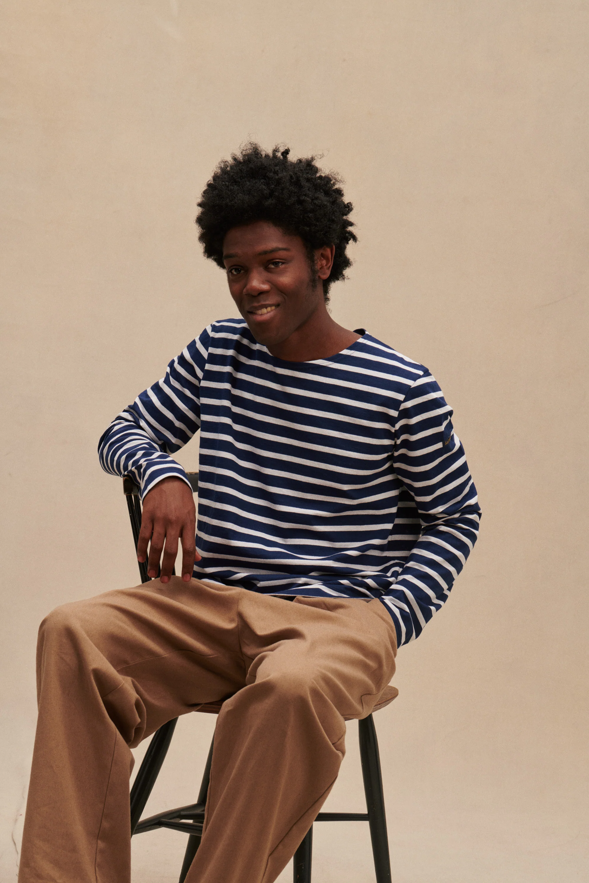 Marinière bleu marine et blanc pour Homme - Image 3