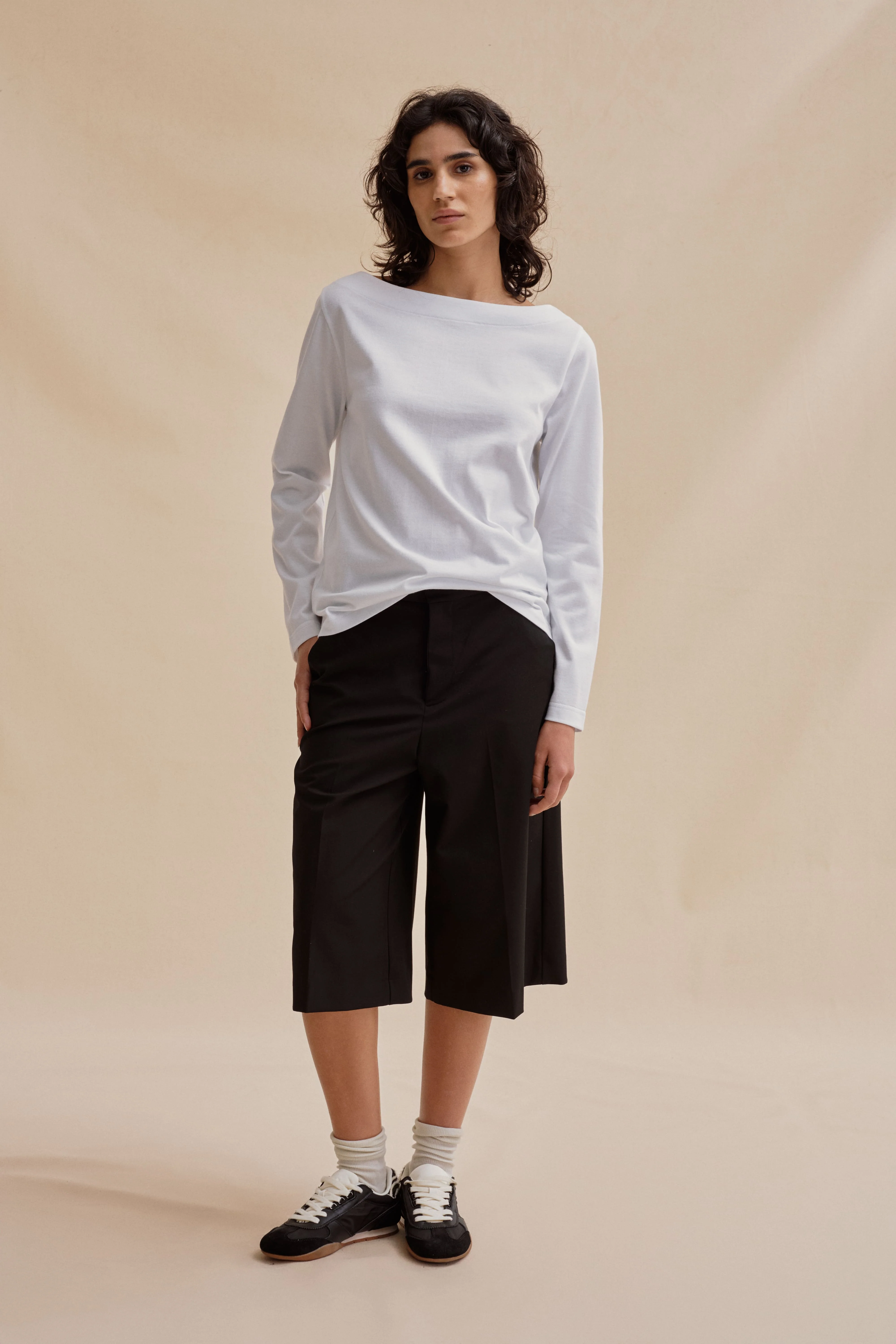 Marinière Brigitte uni blanche pour femme - Image 3