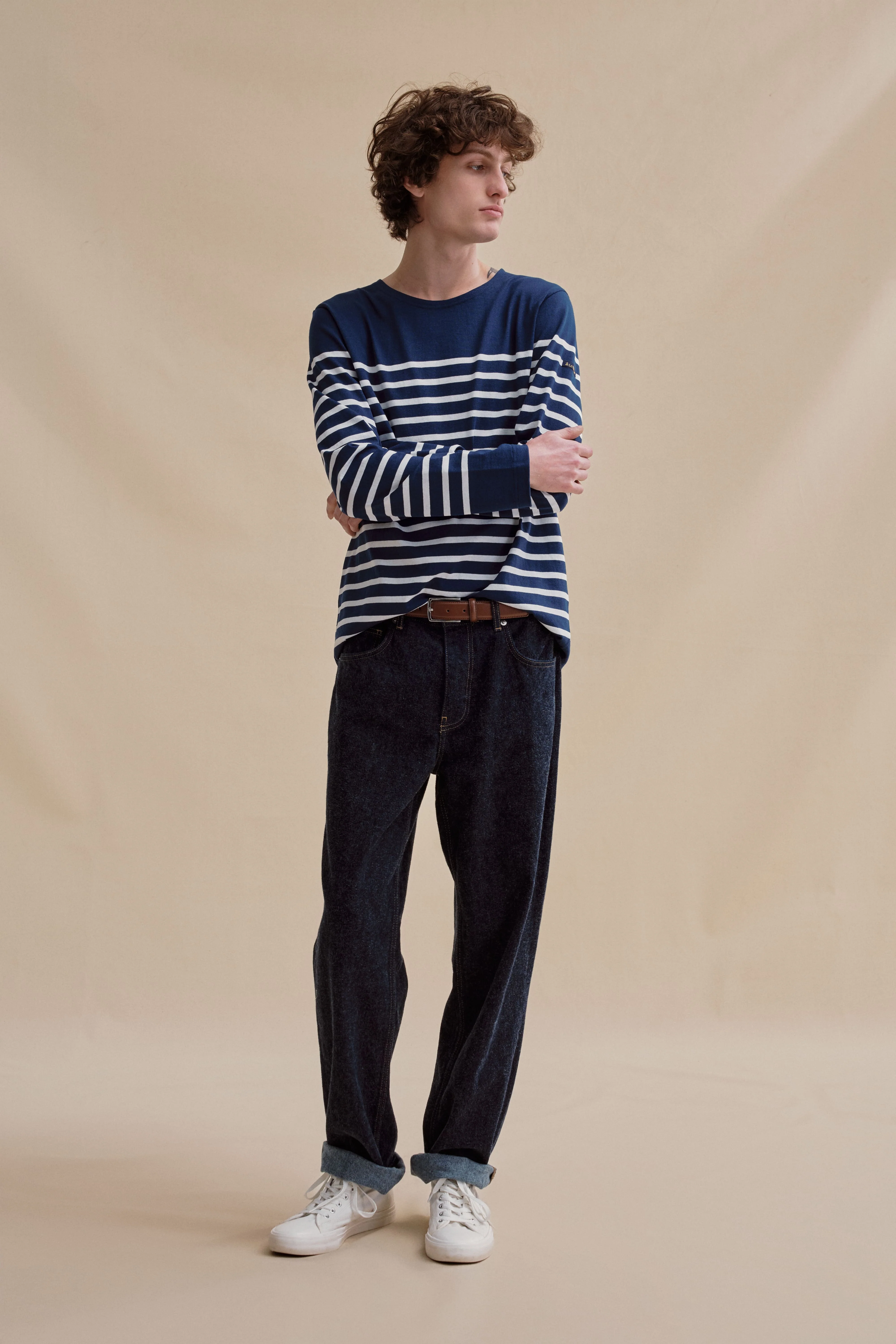 Marinière Marine Nationale marine et blanc pour homme - Image 3