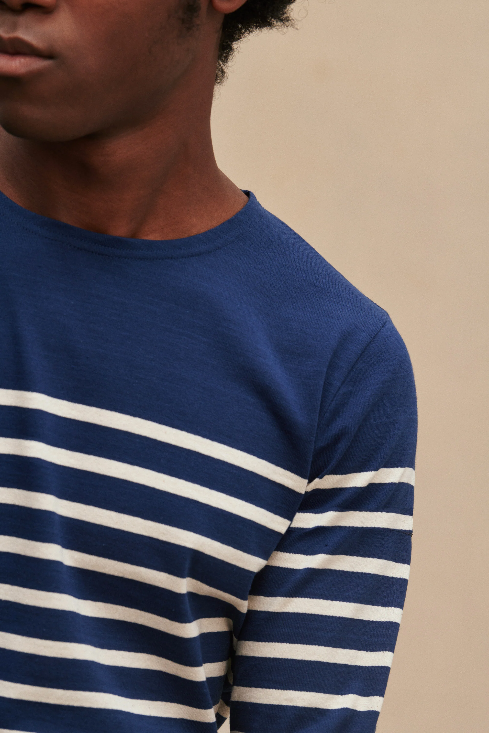 Marinière Marine Nationale marine et blanc pour homme - Image 4