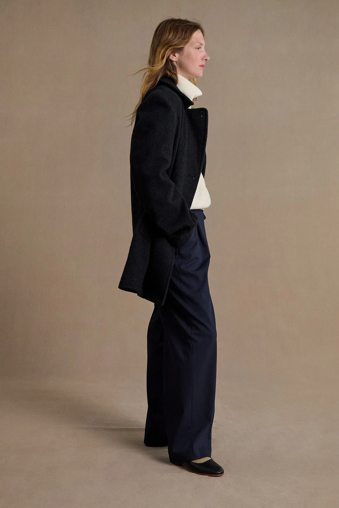 Pull col camionneur mérinos écru pour femme - Image 5