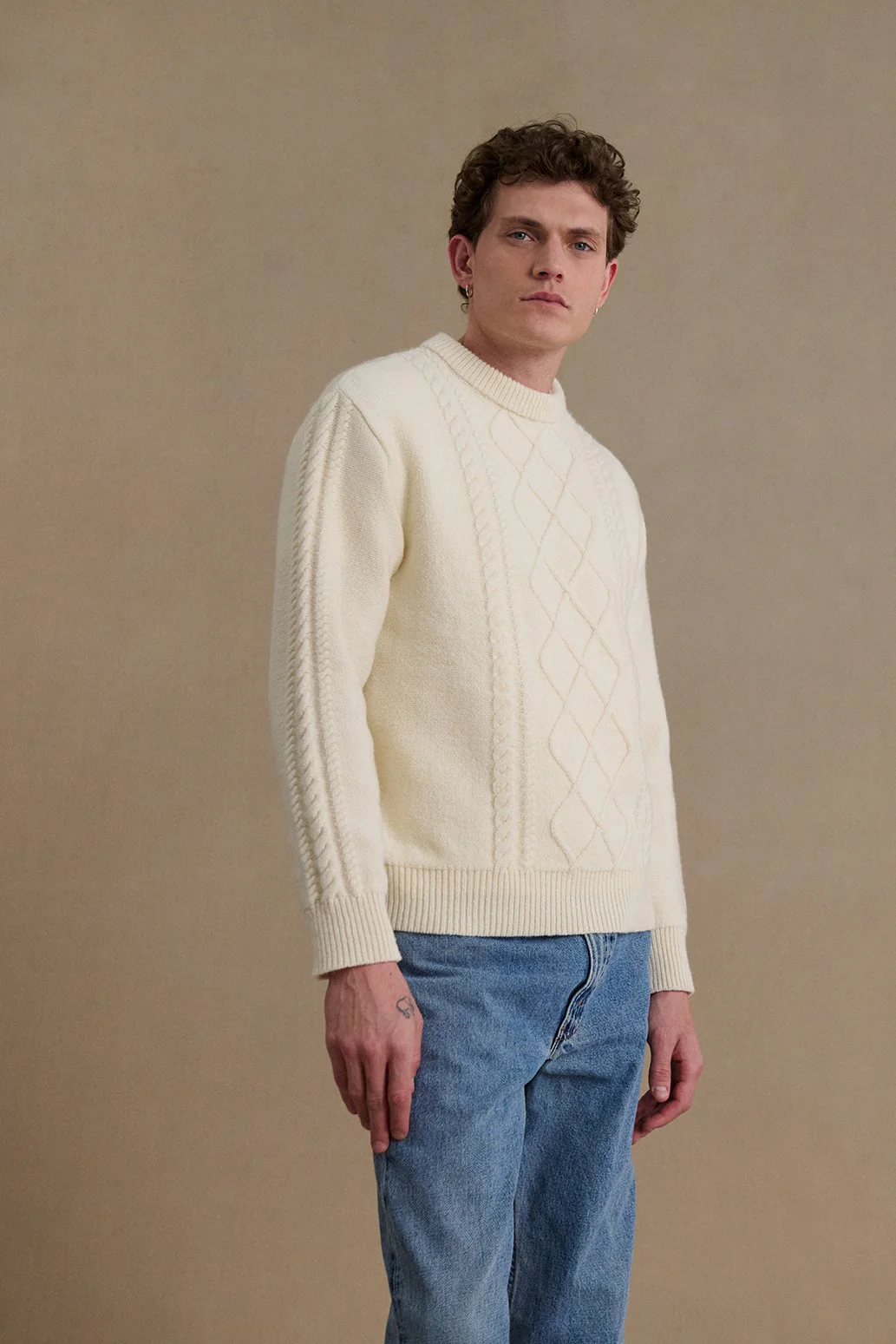 Pull irlandais écru pour homme - Image 5