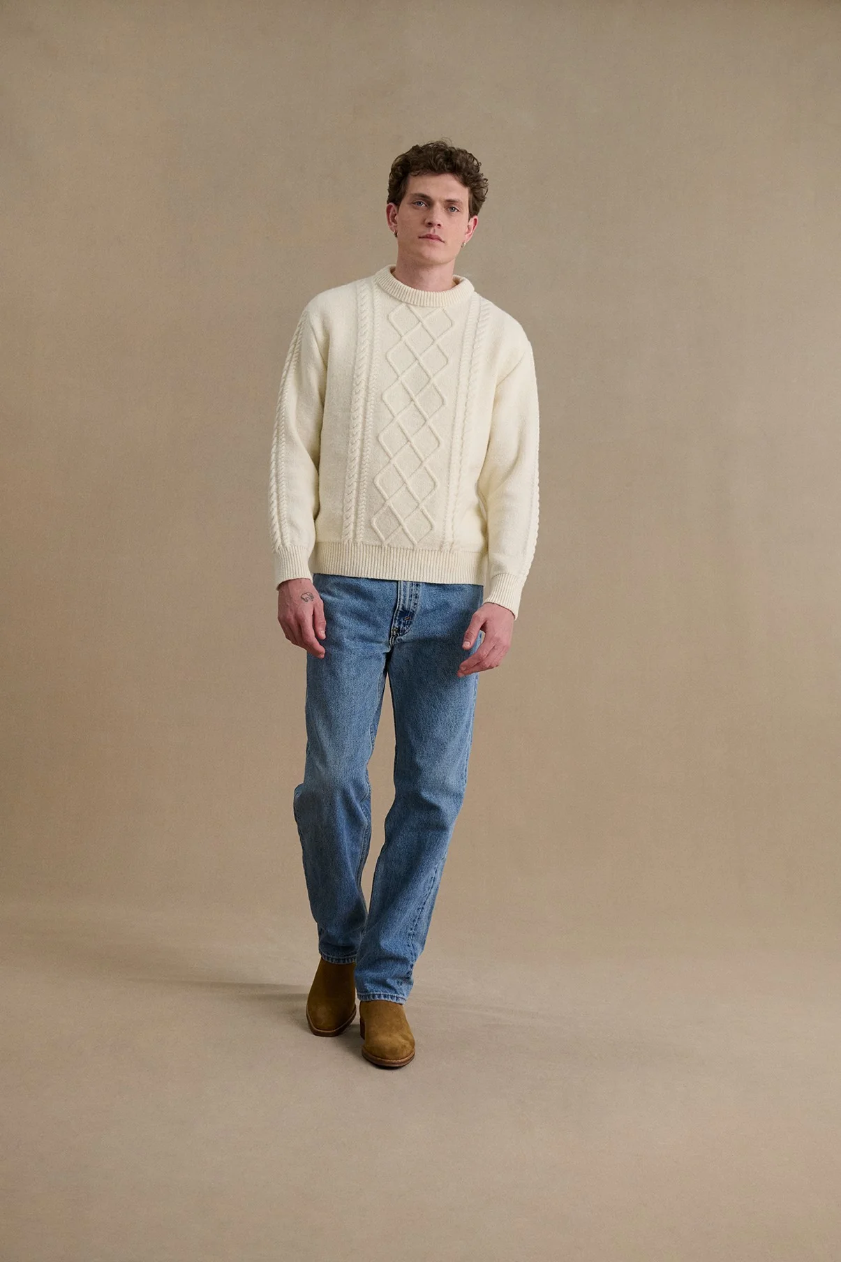 Pull irlandais écru pour homme - Image 8