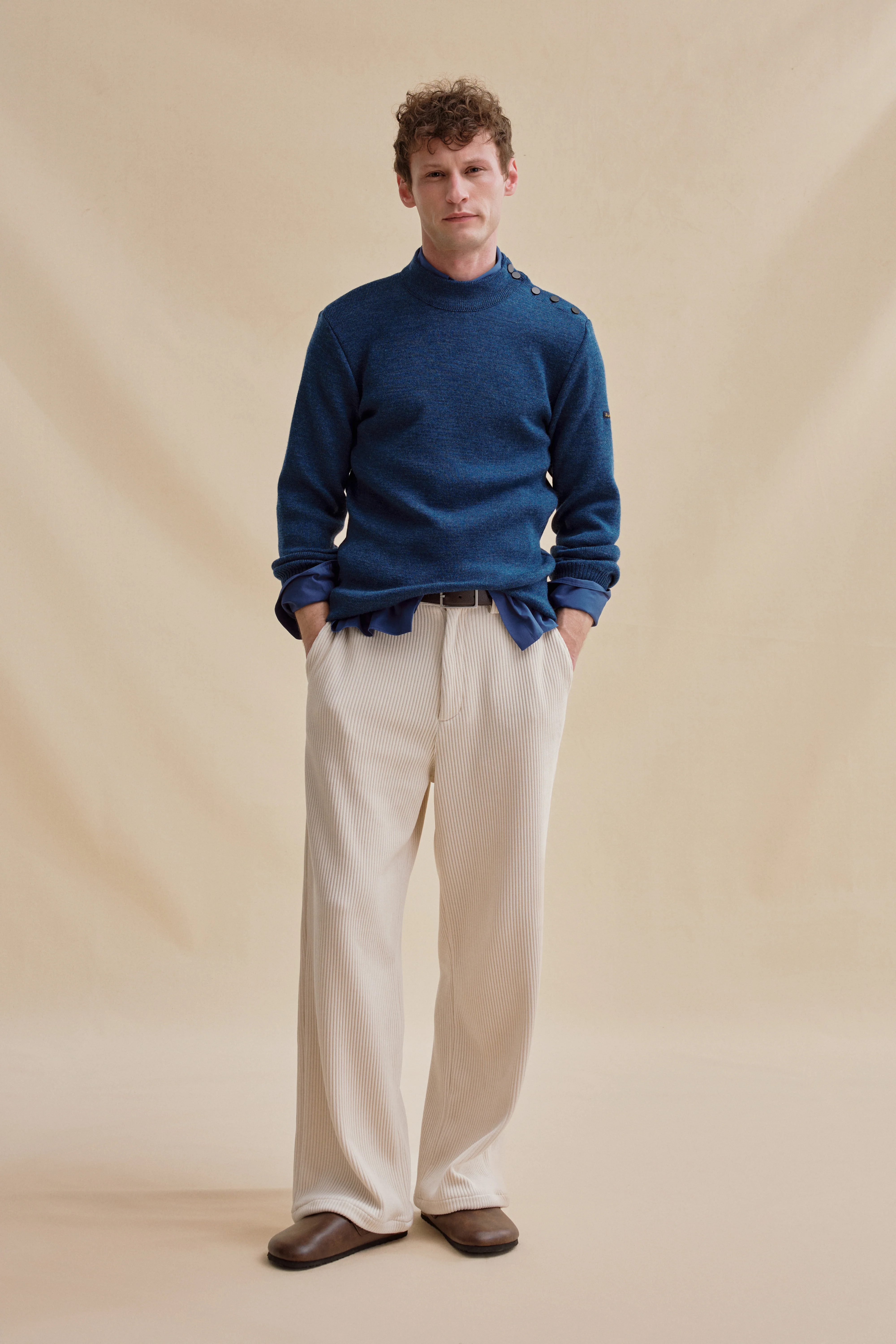 Pull marin bleu denim pour homme - Image 3