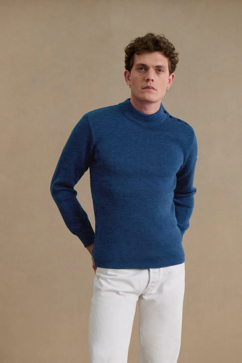 Pull marin bleu denim pour homme - Image 5