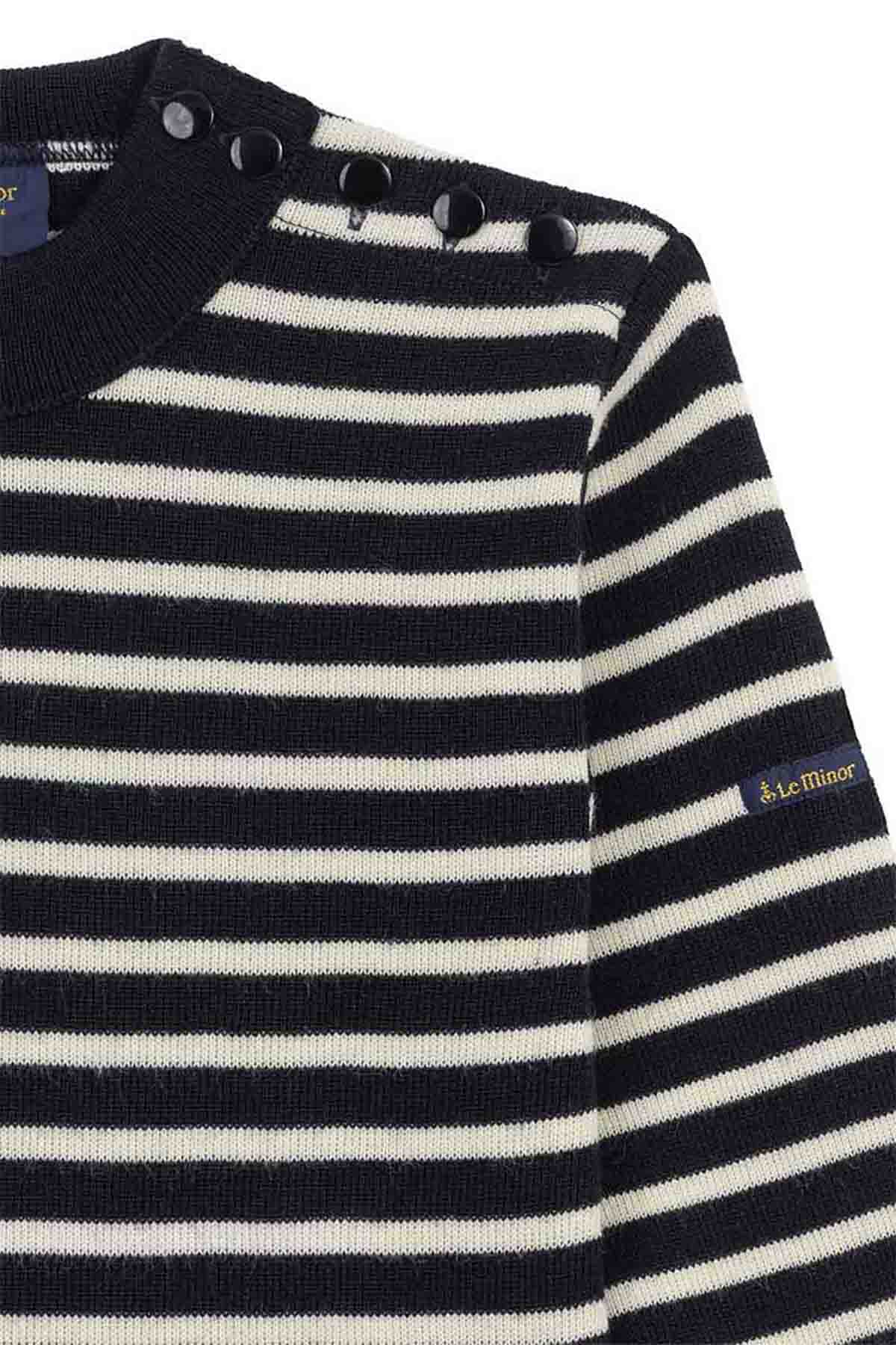 Pull marin rayé marine et écru pour homme - Image 6