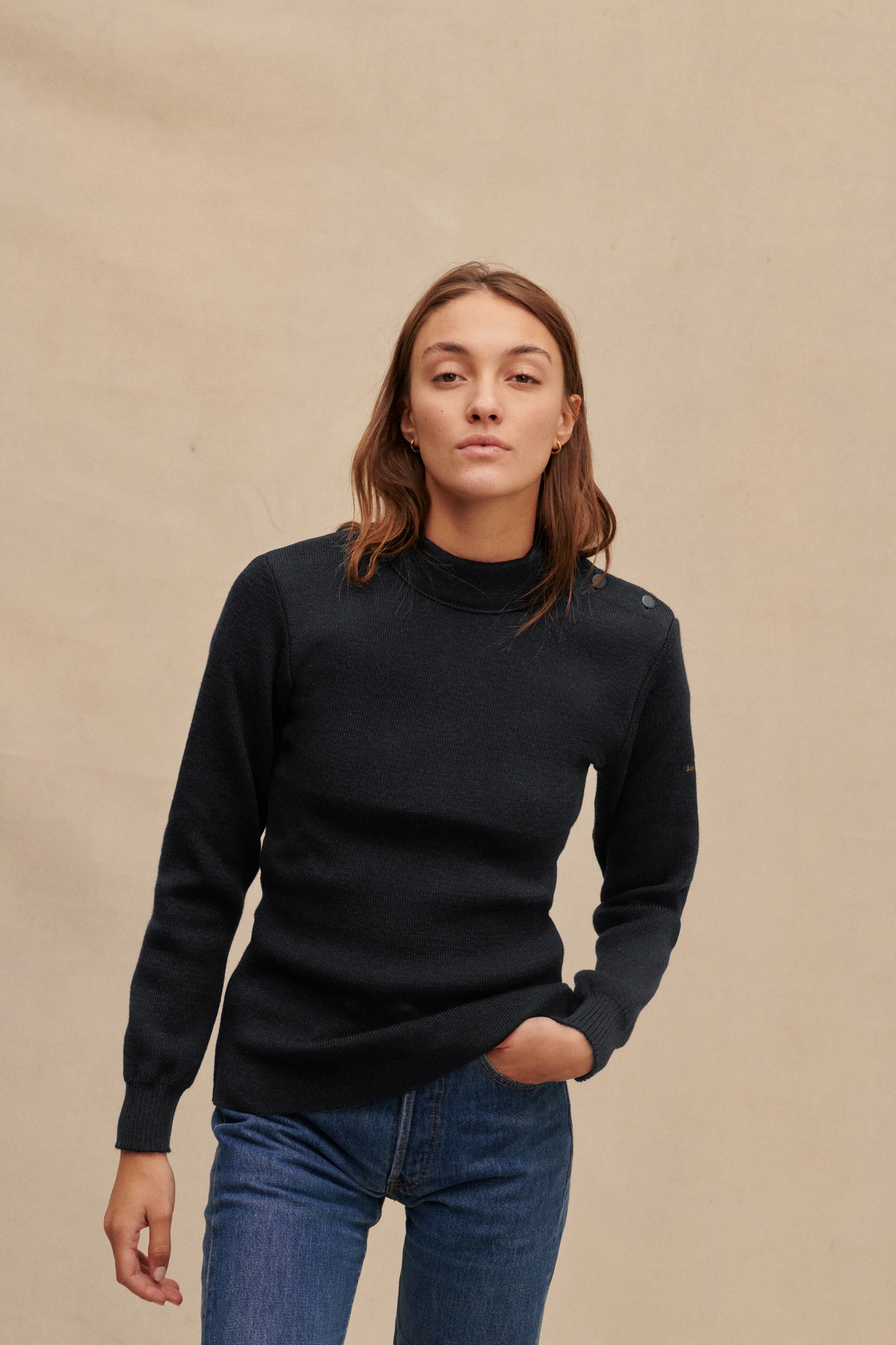 Pull marin gris anthracite pour femme - Image 5