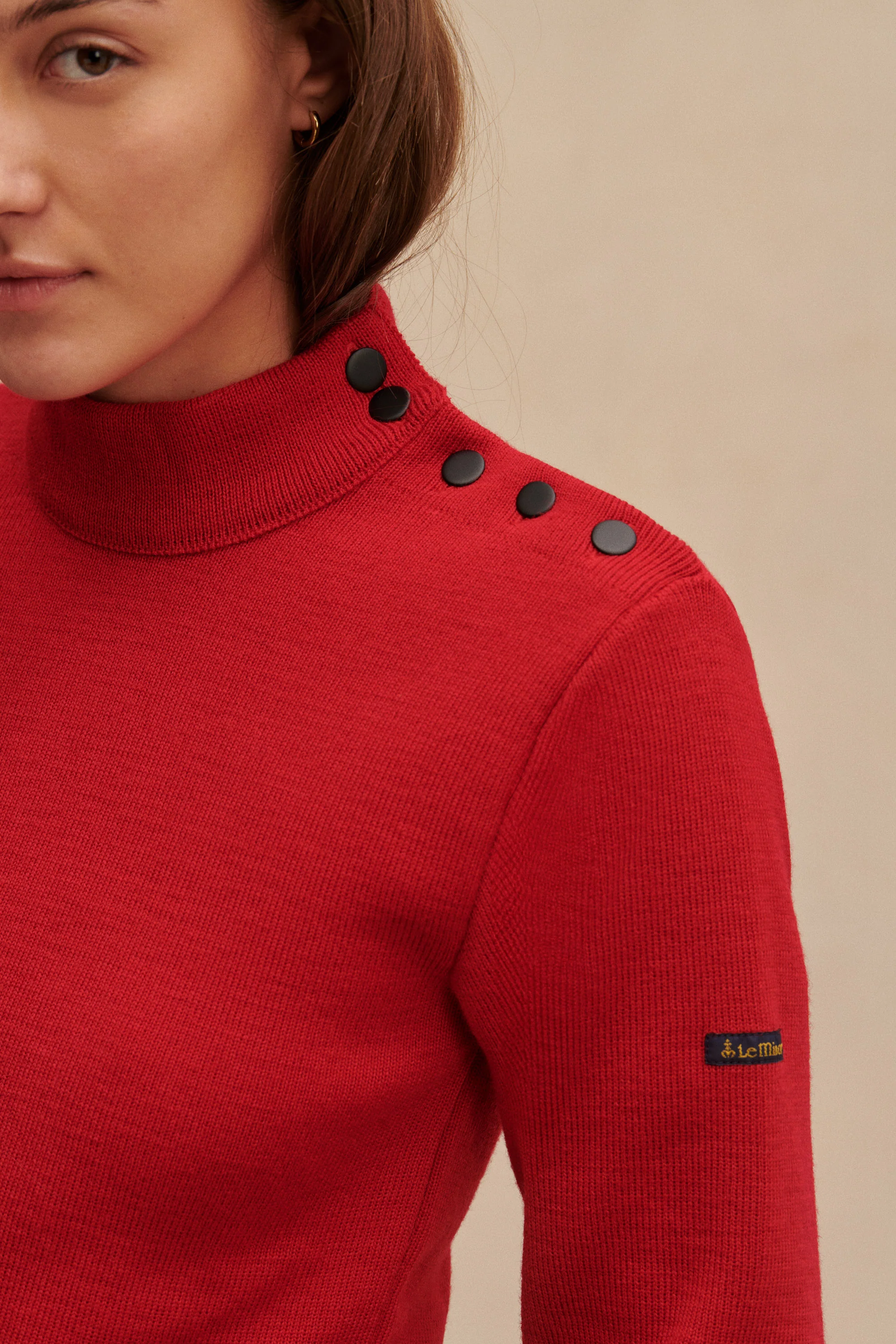 Pull marin rouge pour femme - Image 3