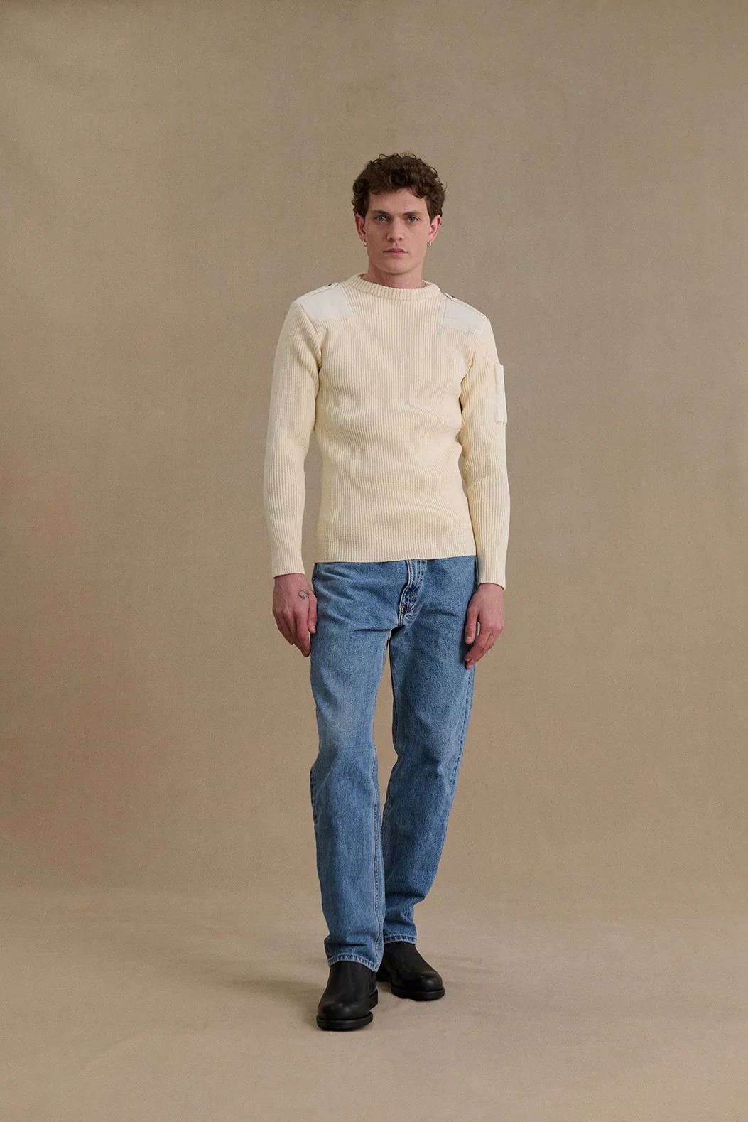 Pull Officier écru pour homme - Image 4