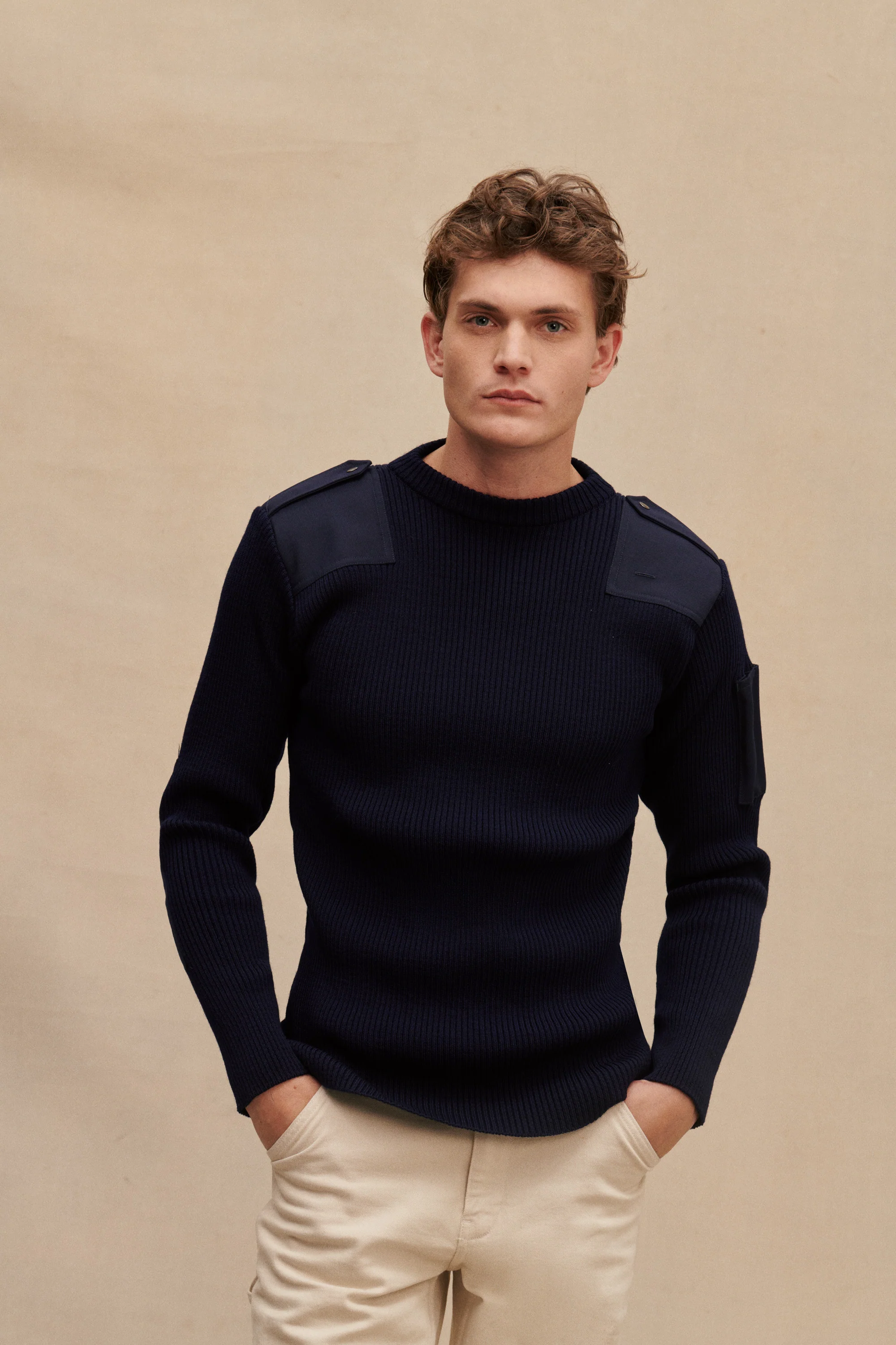 Pull Officier bleu marine pour homme - Image 3