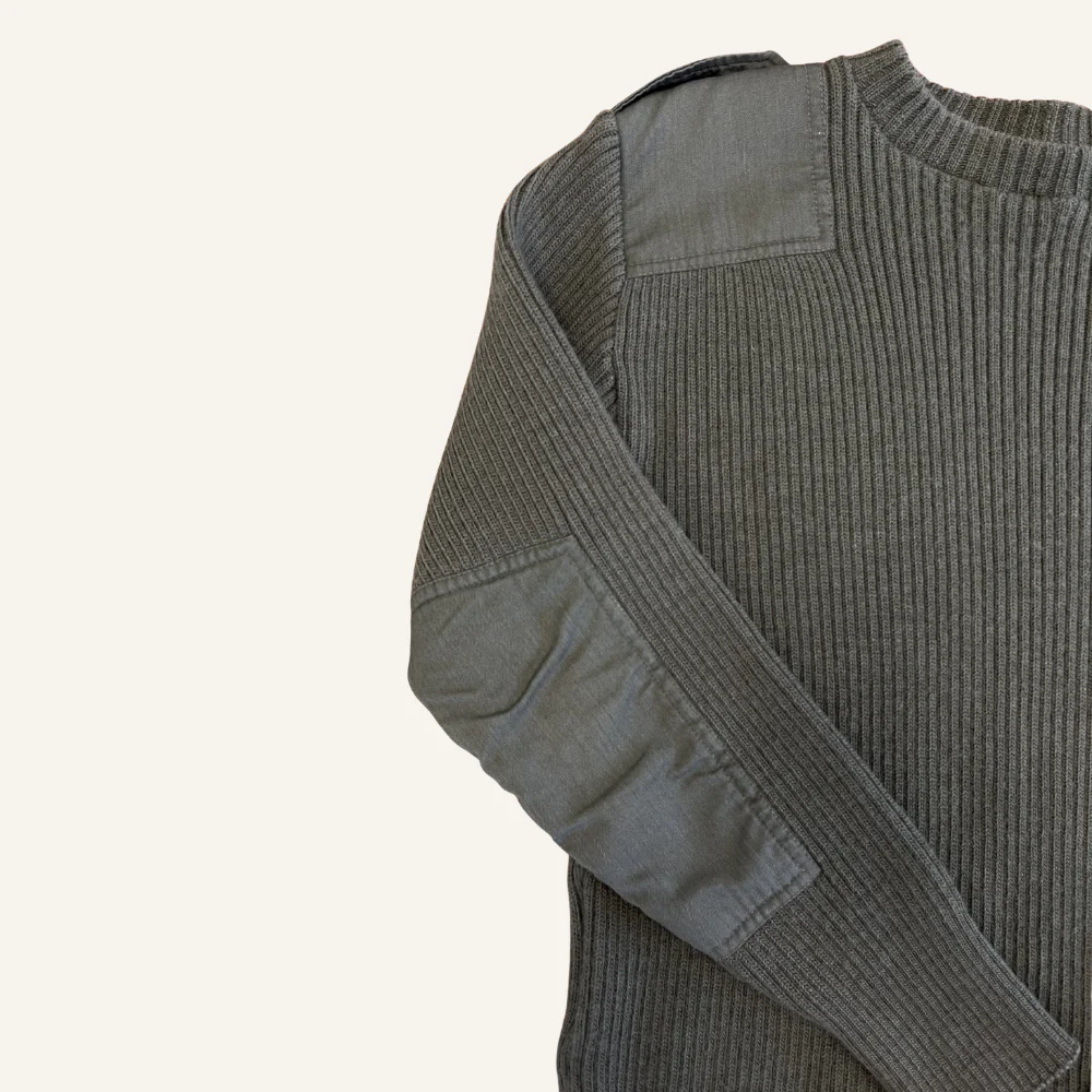 Pull officier kaki vintage pour homme - Seconde main - Image 4