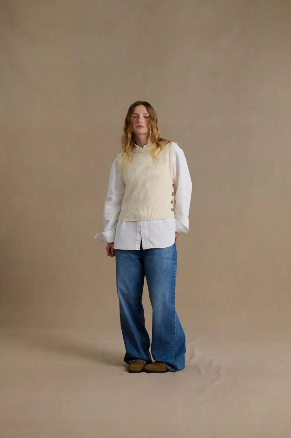 Pull sans manches écru pour femme - Image 5