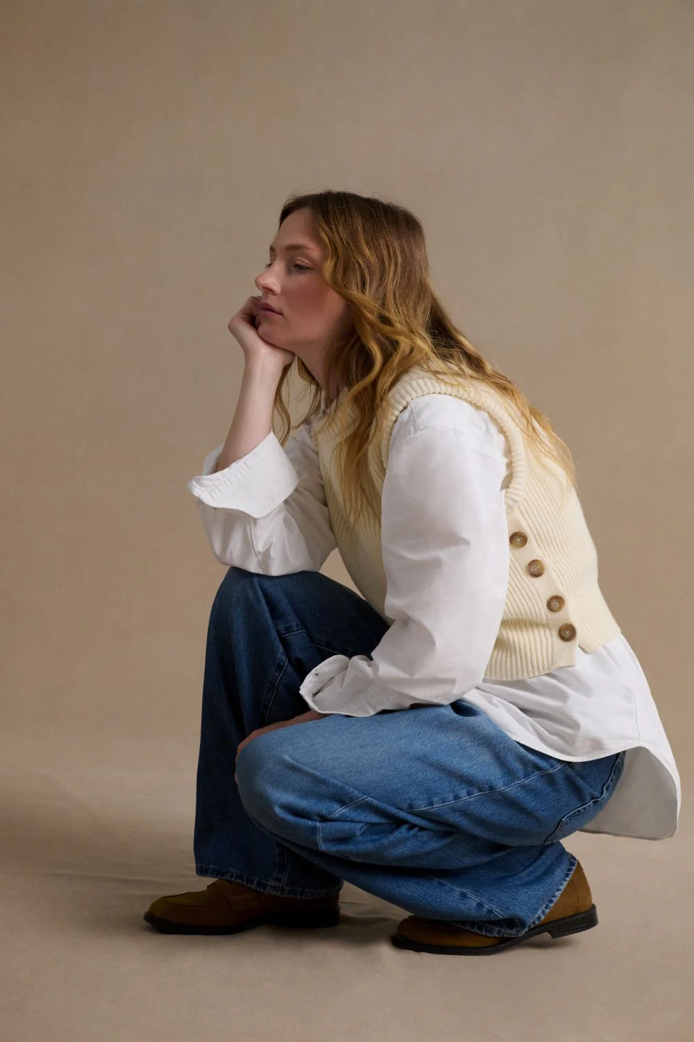 Pull sans manches écru pour femme - Image 6