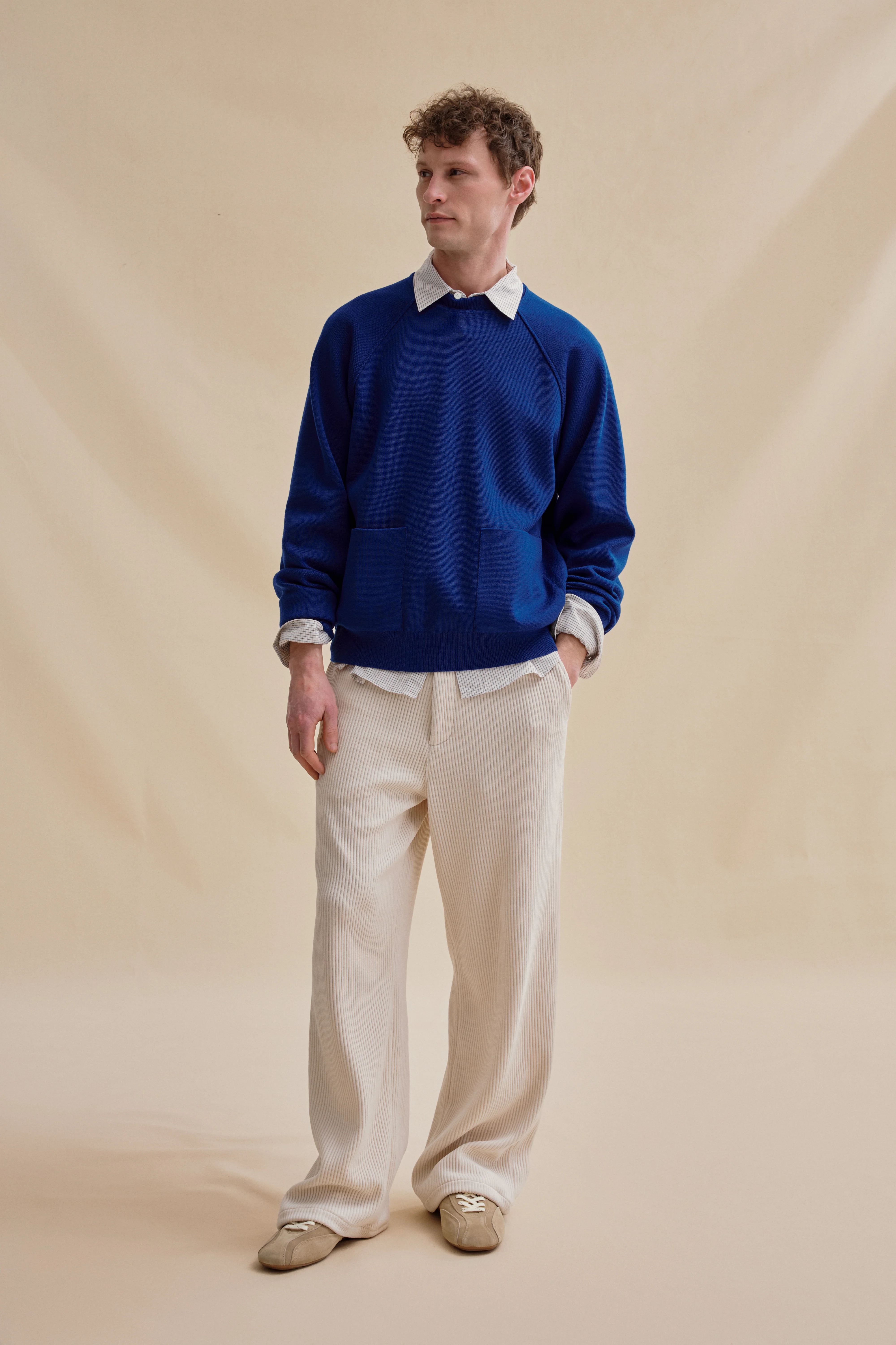 Sweatshirt bleu roi en maille milano - Image 4