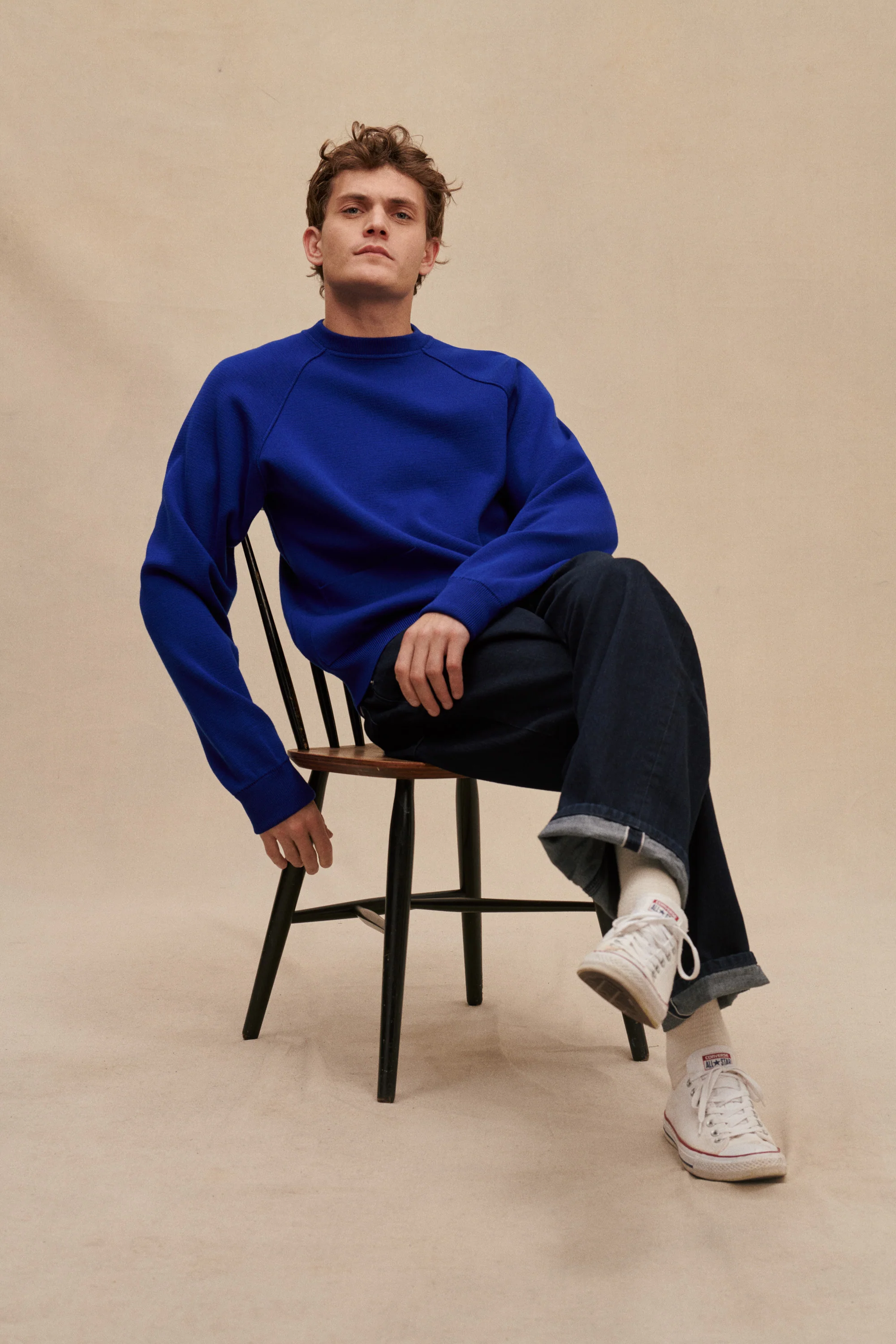 Sweatshirt bleu roi en maille milano - Image 6