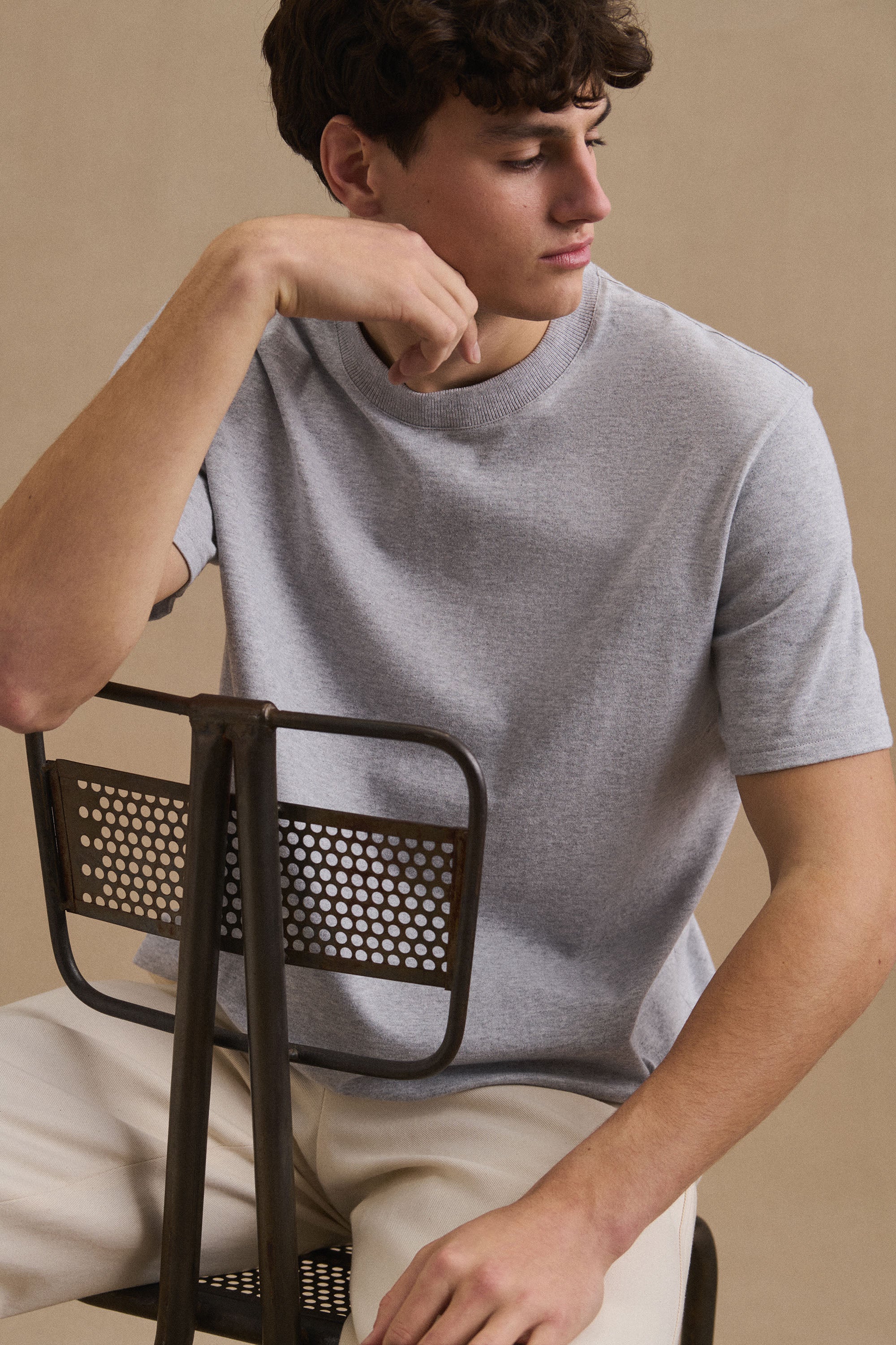 T-shirt Andy gris chiné - Image 6