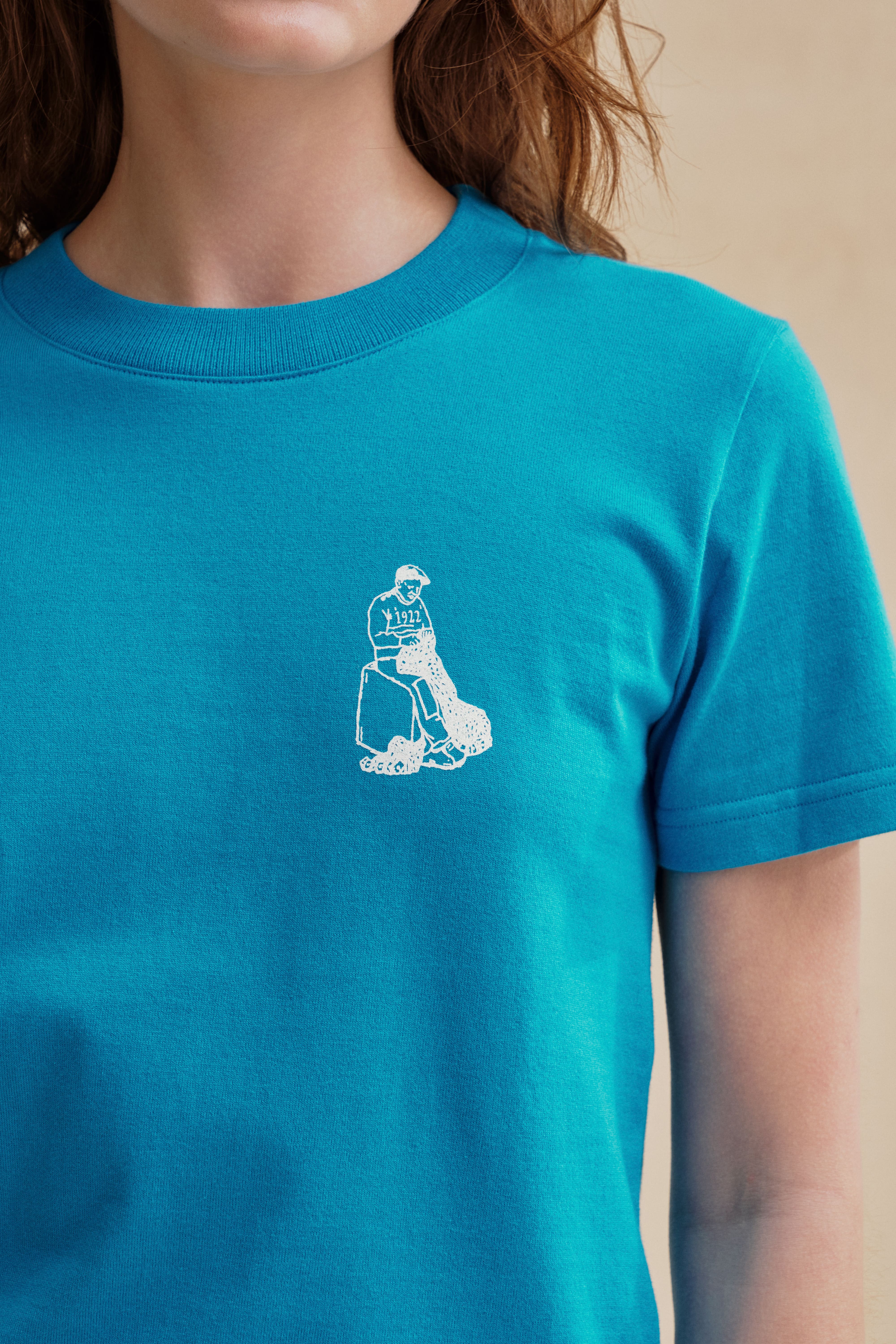 T-shirt Vic sérigraphié bleu outremer - Image 3