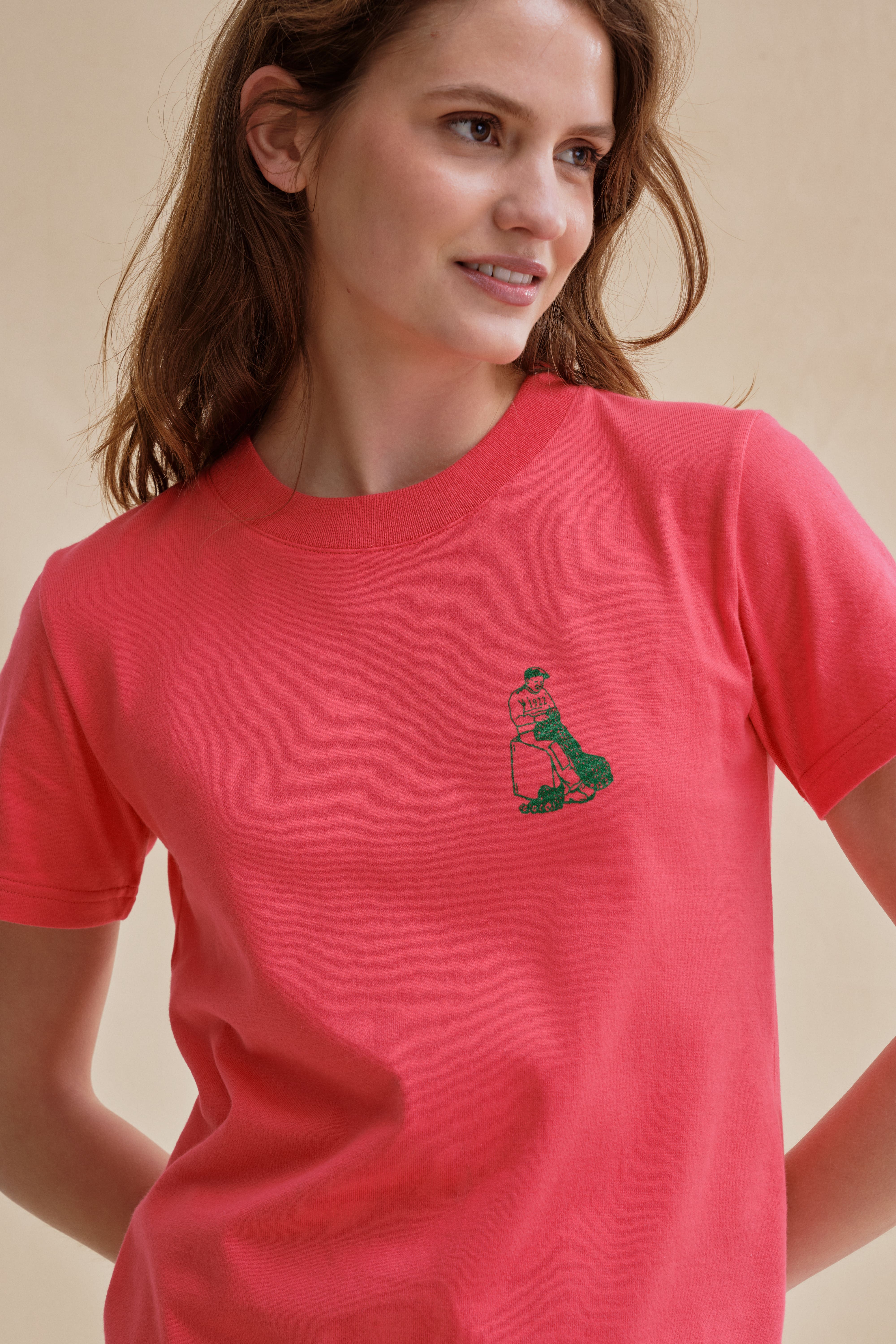 T-shirt Vic sérigraphié framboise - Image 3